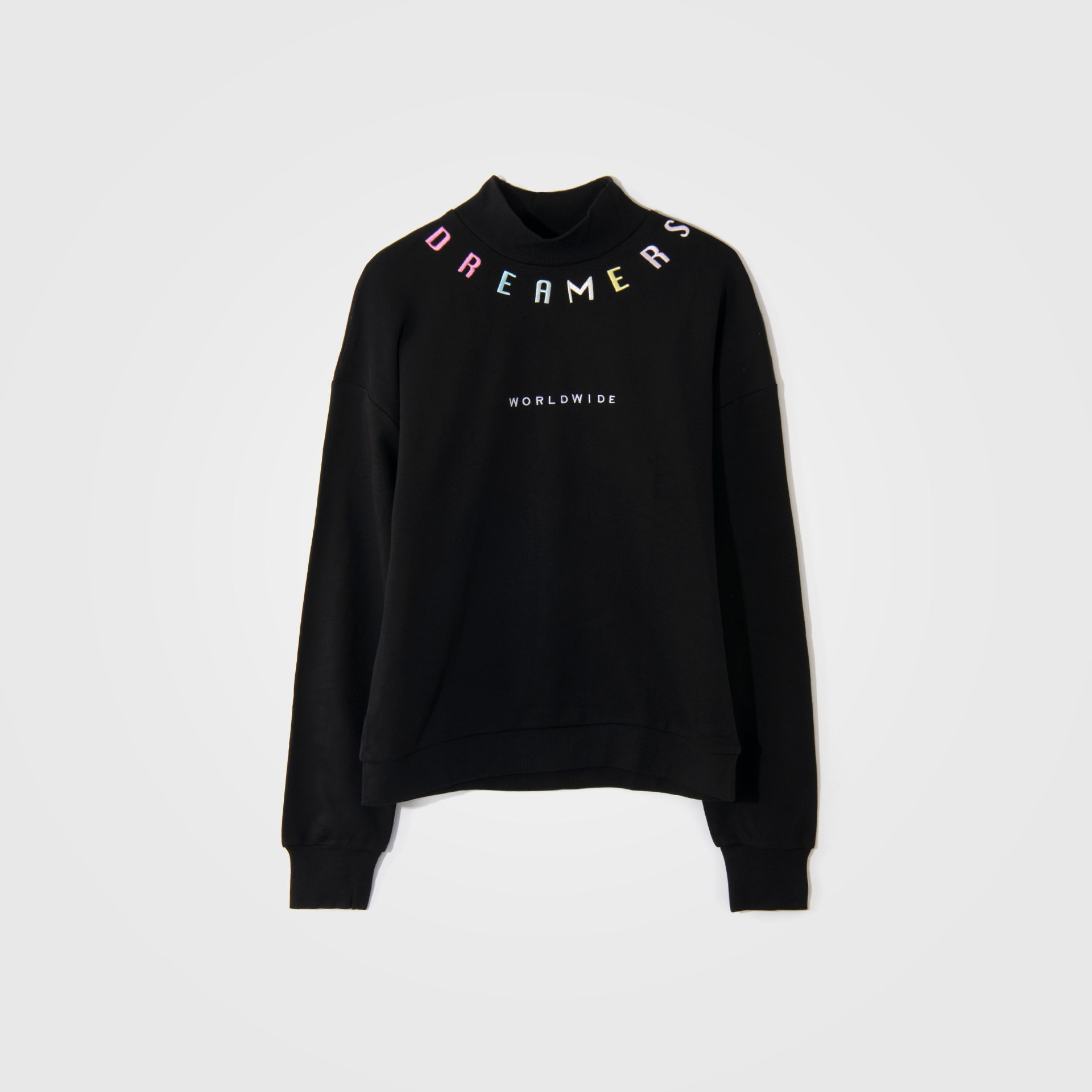 Black Embroidered Sweatshirt lightweight From S2 Studio - WECRE8