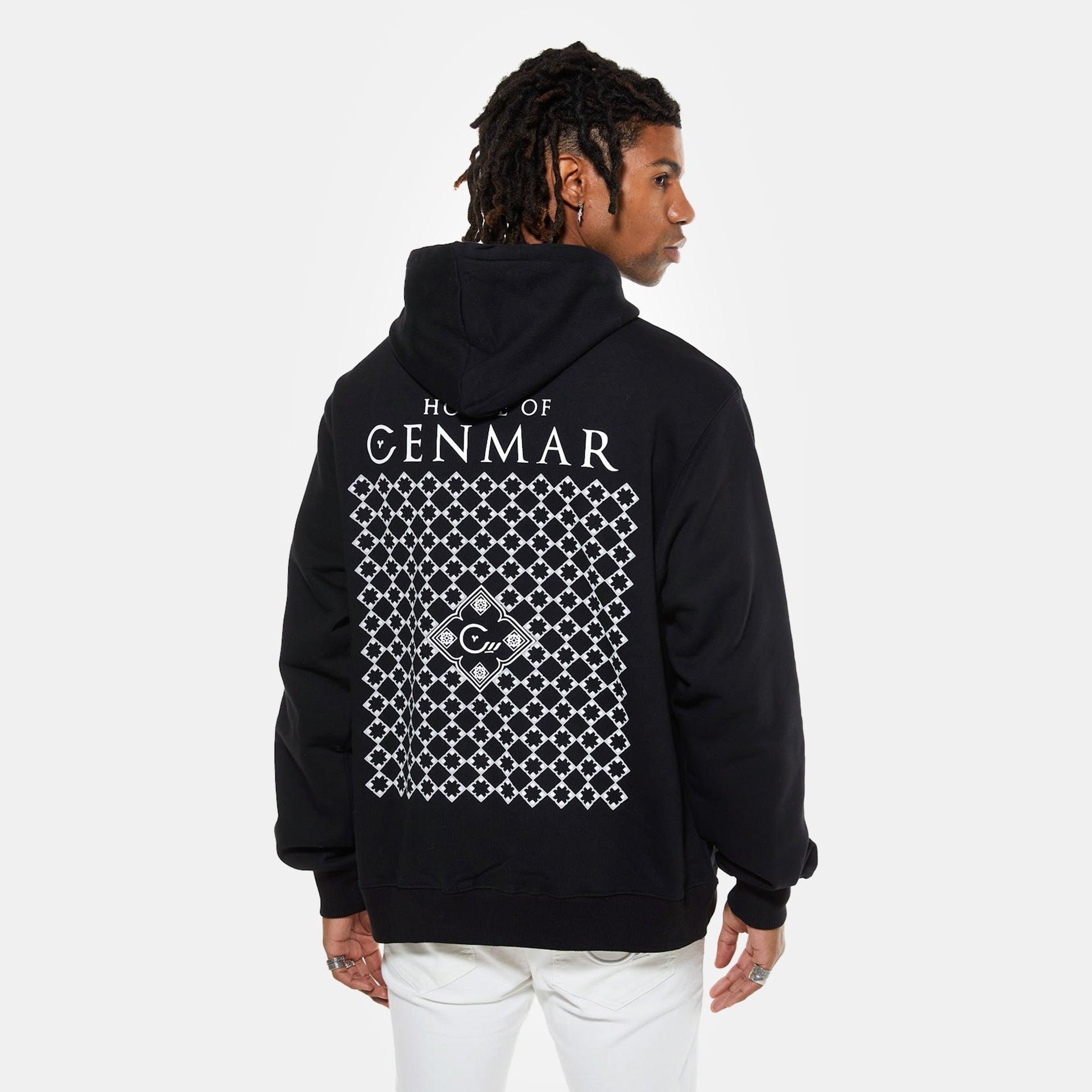 BLACK HOODIE WITH PRINT BACK FROM HOUSE OF CENMAR - WECRE8