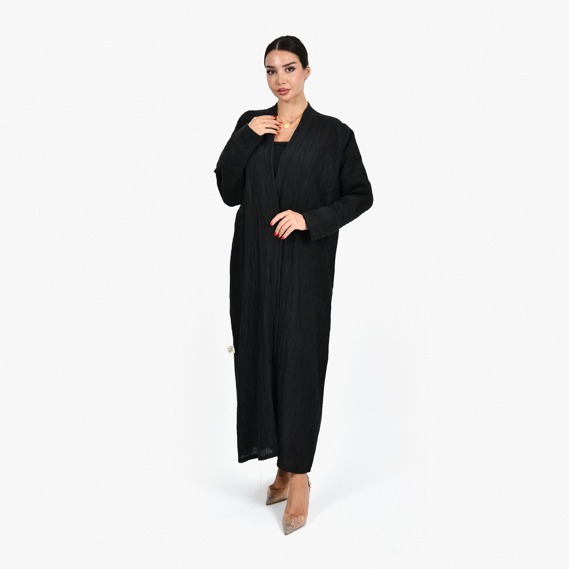 Black Striped Abaya by Darzah - WECRE8