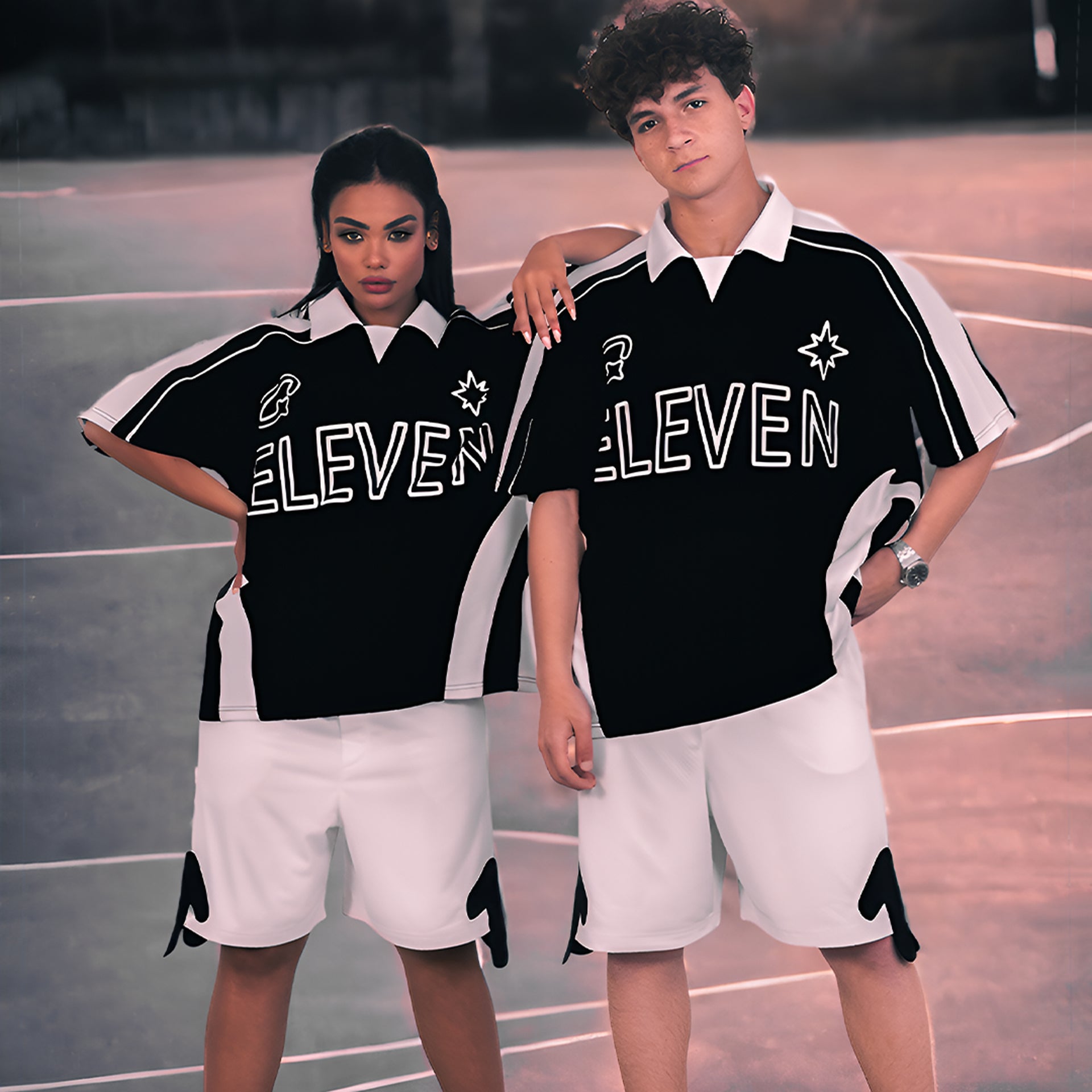 Black T-shirt and Shorts Set From Eleven - WECRE8