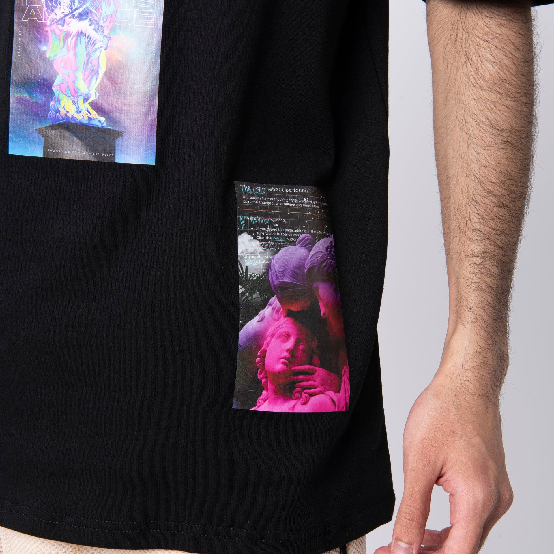 Black T-shirt With 3 photos Prints From Cono - WECRE8