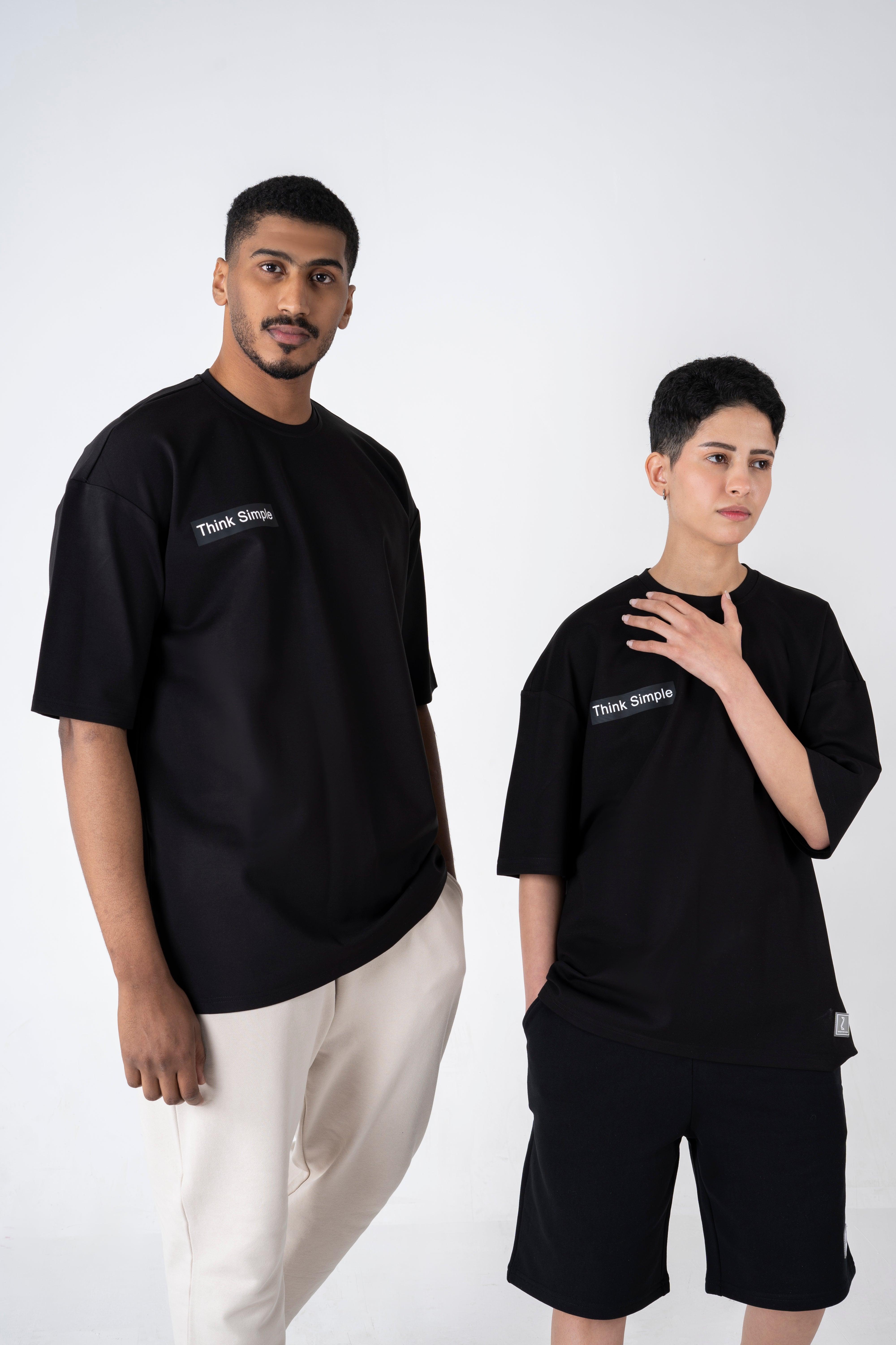 Black Think Simple T-shirt From Z Brand - WECRE8