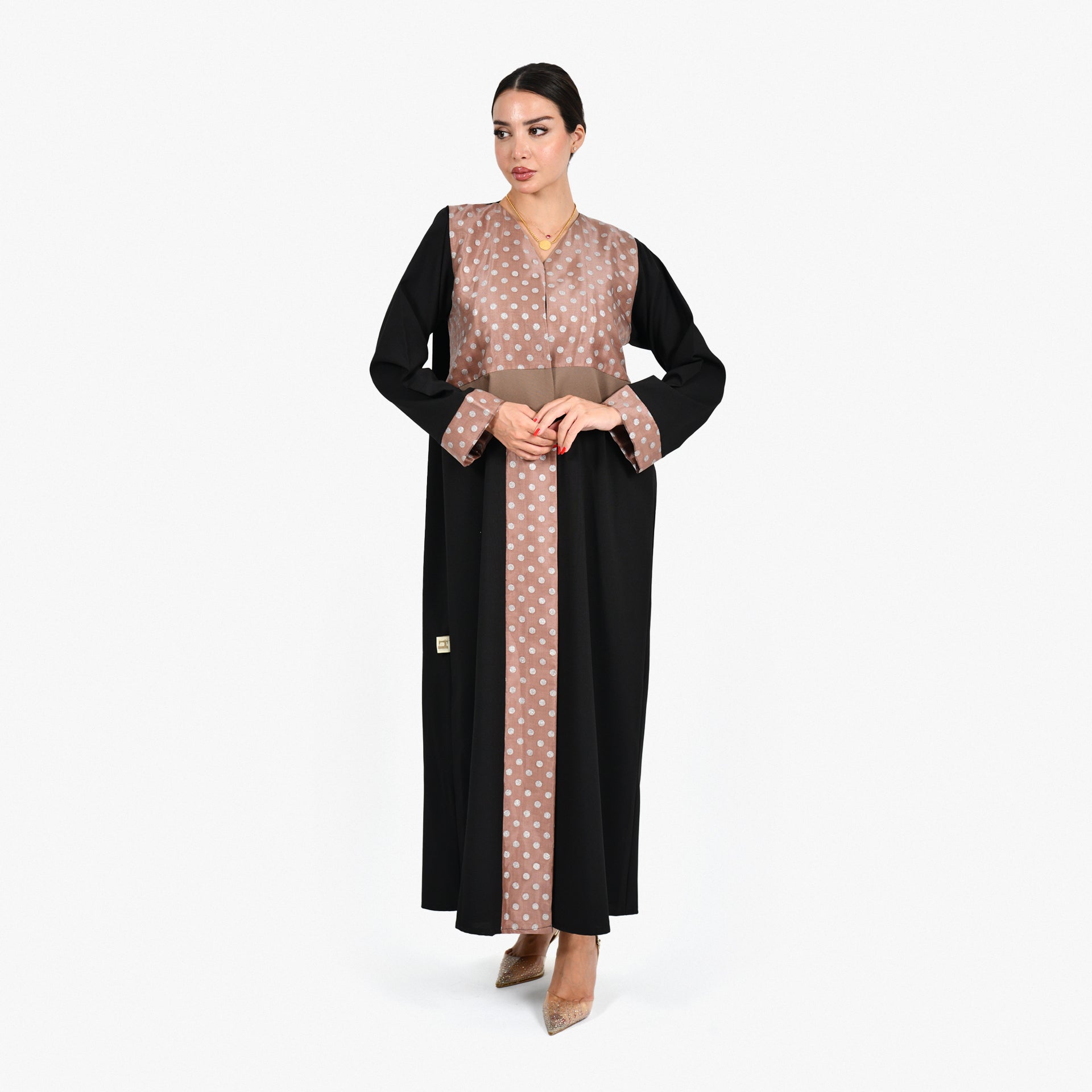 Black with Polka Dots Abaya by Darzah - WECRE8