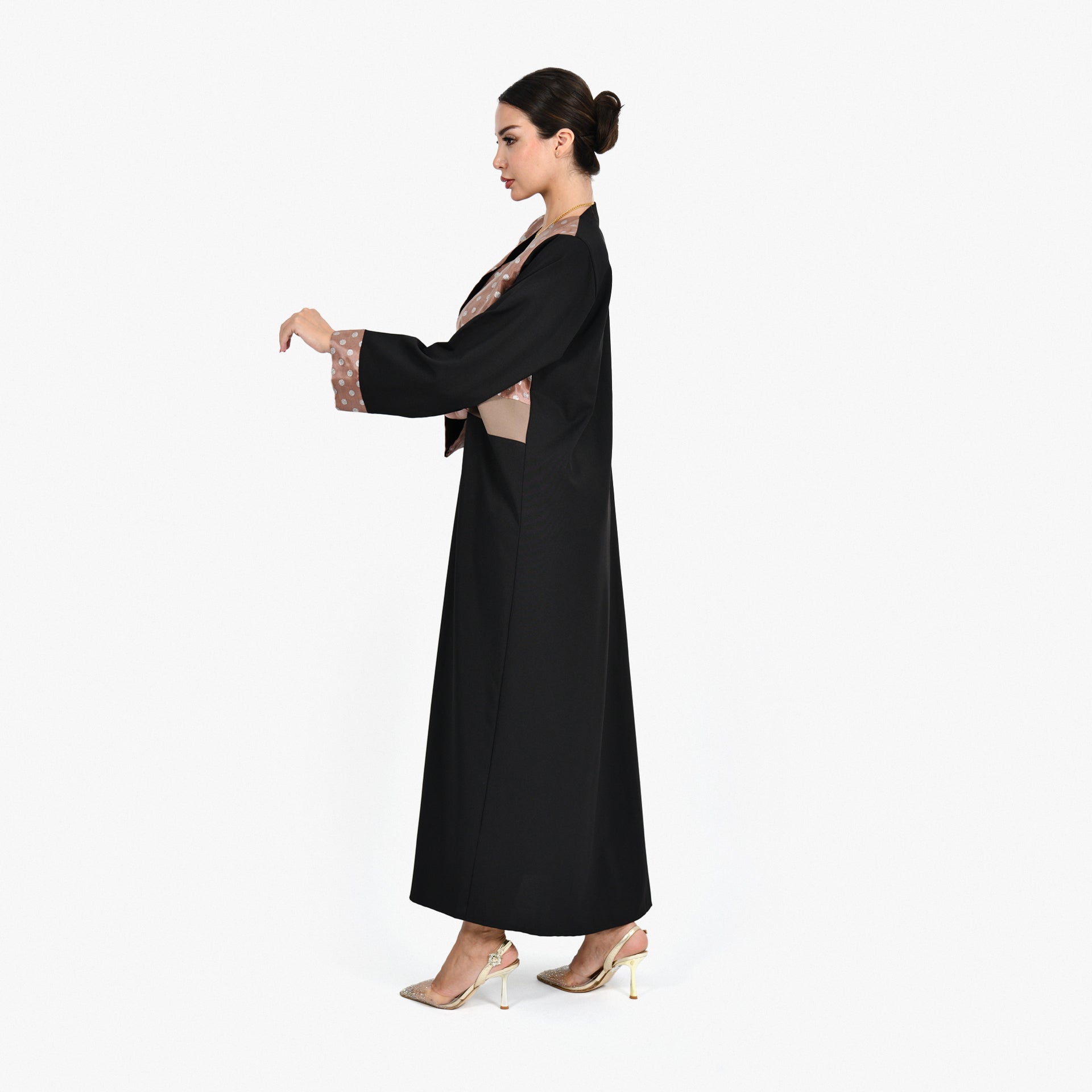 Black with Polka Dots Abaya by Darzah - WECRE8