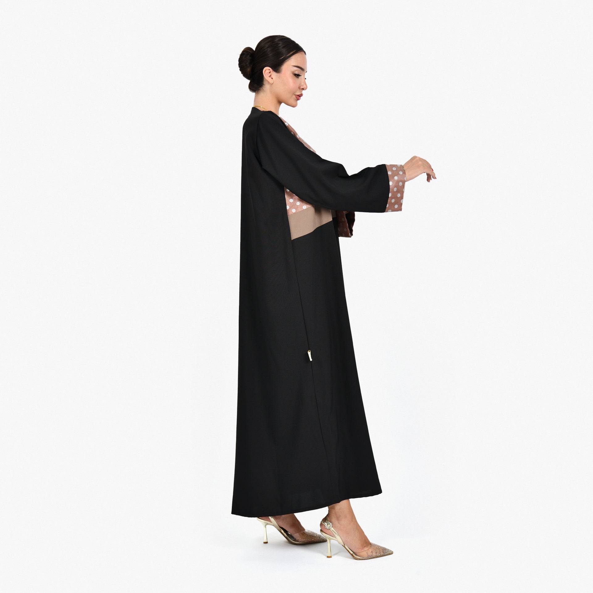 Black with Polka Dots Abaya by Darzah - WECRE8