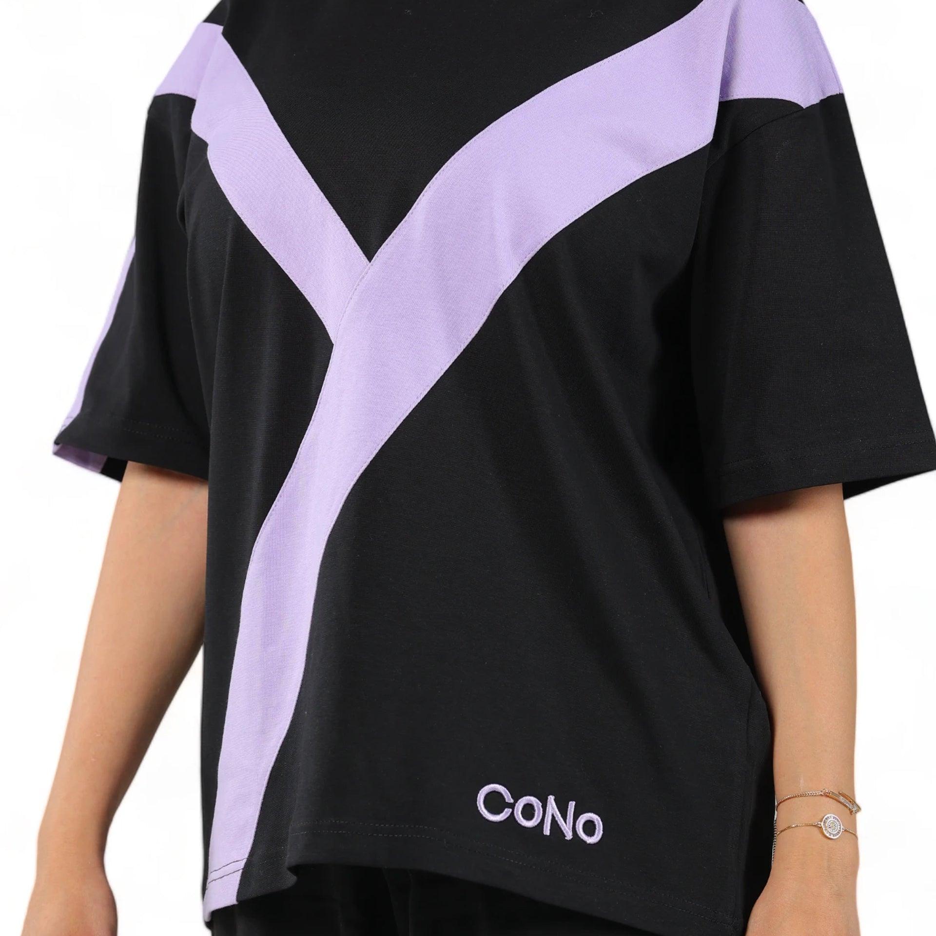 Black with Purple line Tshirt From Cono - WECRE8