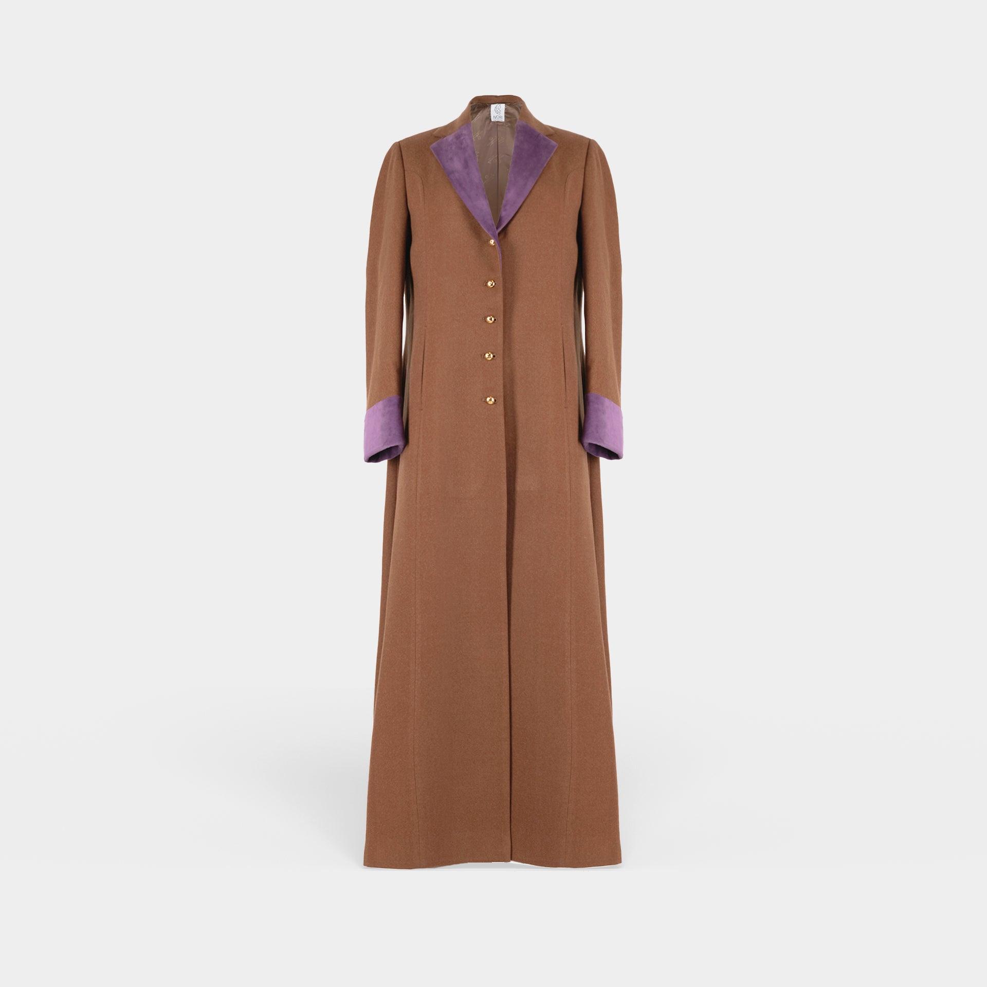 BROWN AND MAUVE SUIT ABAYA BY IVORI - WECRE8