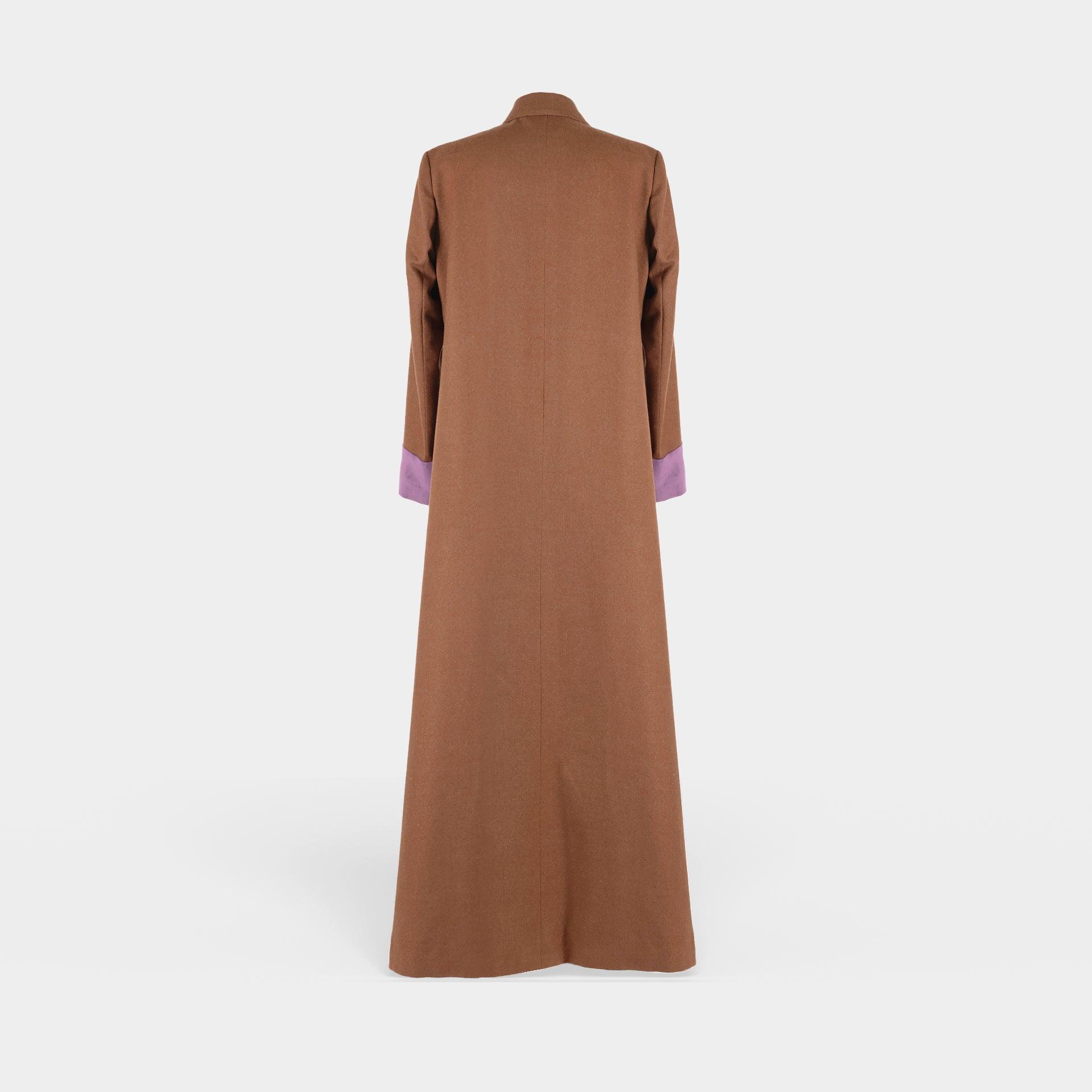 BROWN AND MAUVE SUIT ABAYA BY IVORI - WECRE8