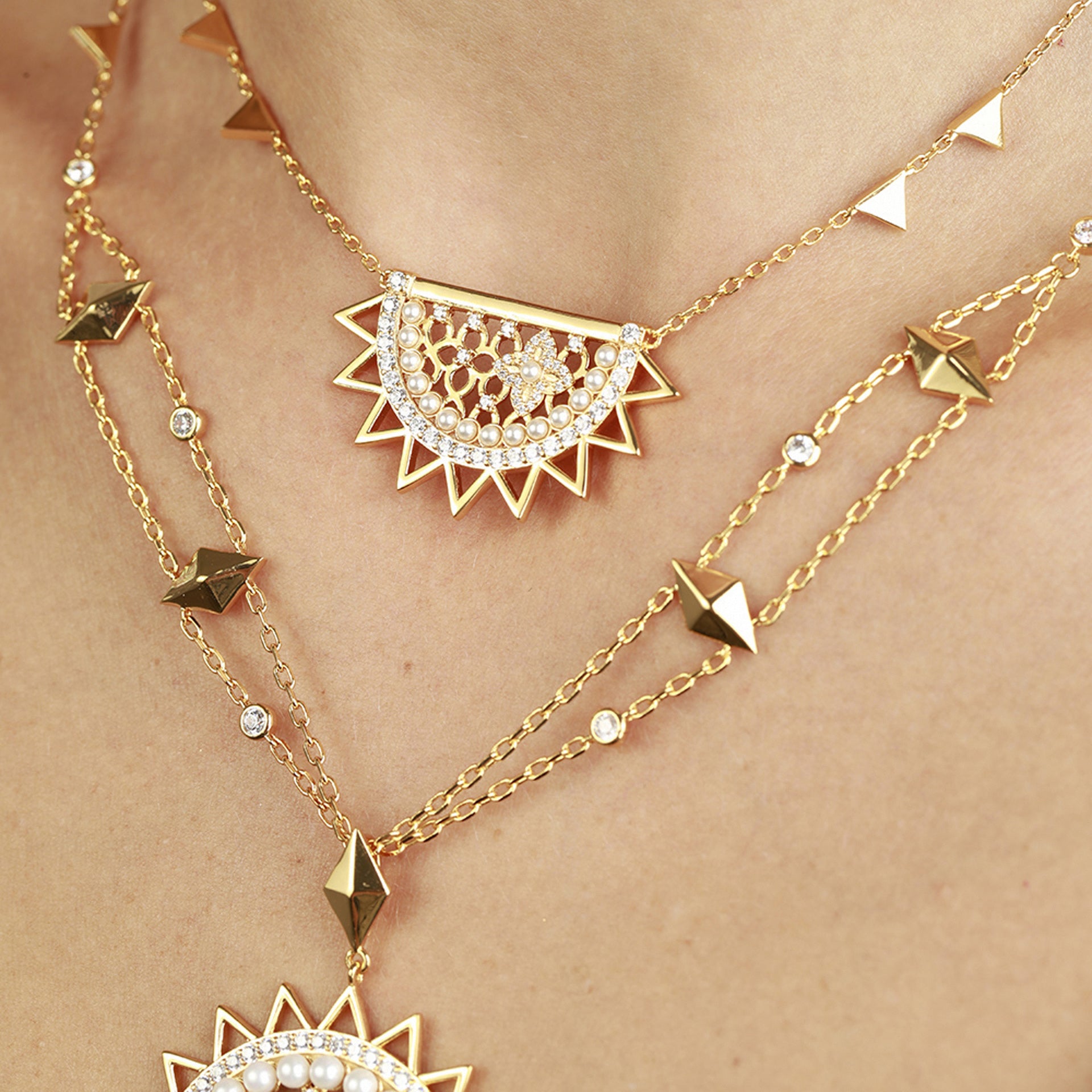 Asayel Gold Long Necklace From Le-Soleil