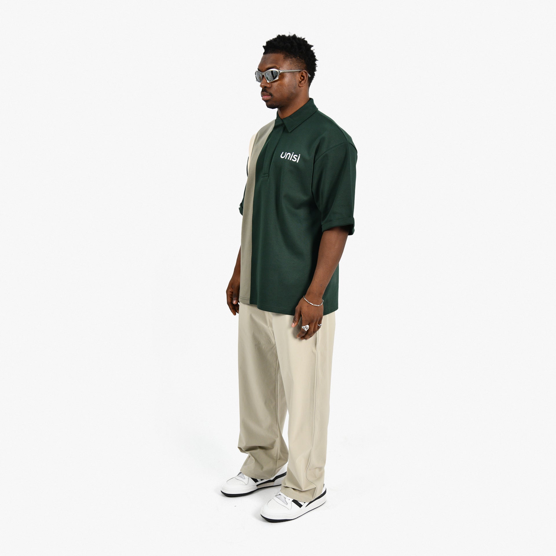 Dark Green & Gray Polo Shirt From Unisi - WECRE8