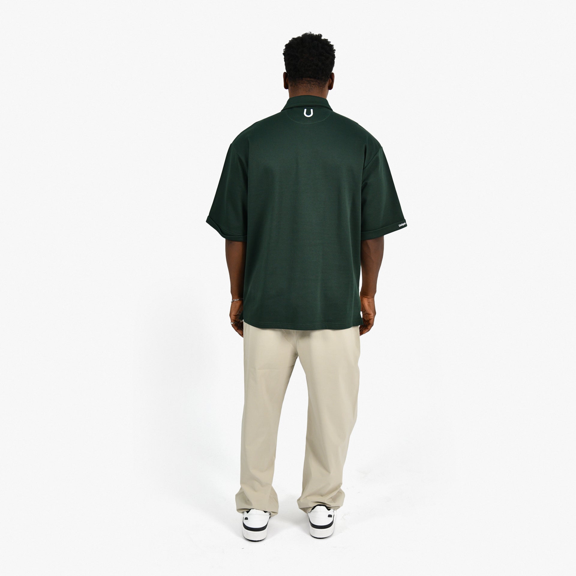 Dark Green & Gray Polo Shirt From Unisi - WECRE8