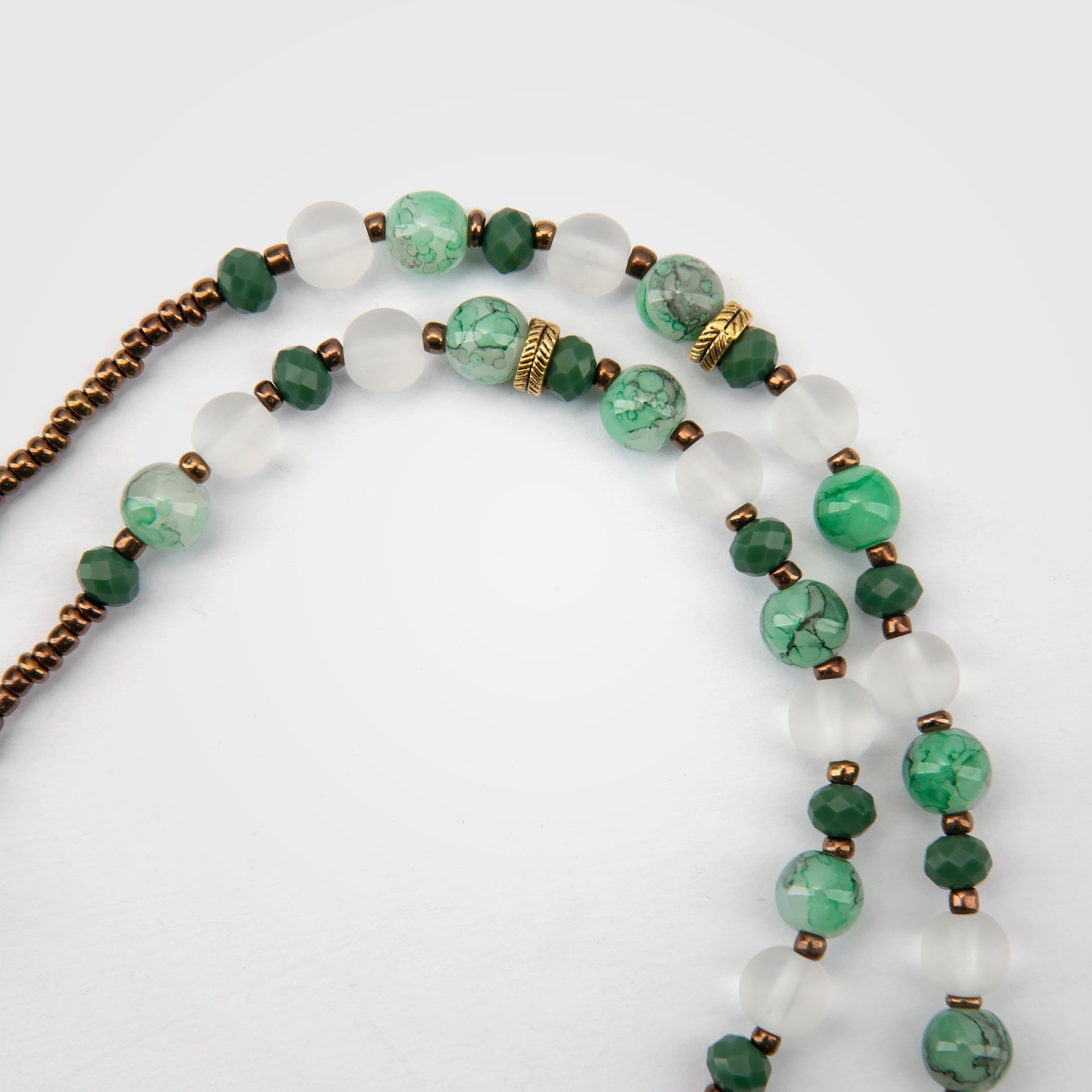 Deep Green Agate Beaded Handmade Chain for Sunglasses and Masks From Aurora - WECRE8