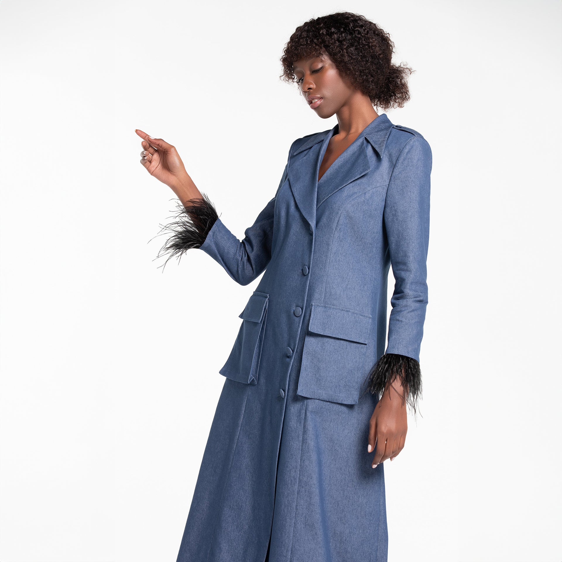 Classic Denim Trench Coat by Lili Blanc