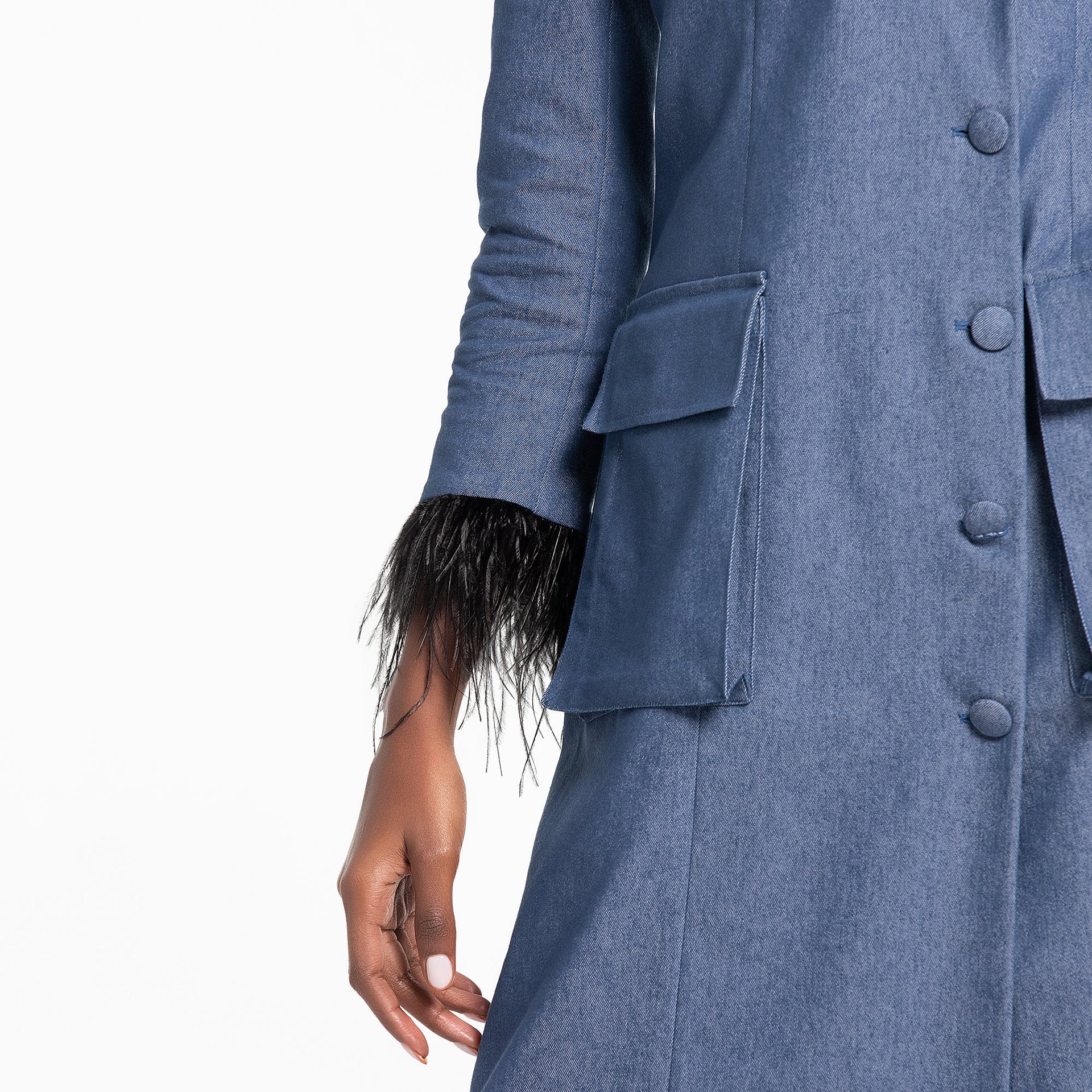 Classic Denim Trench Coat by Lili Blanc