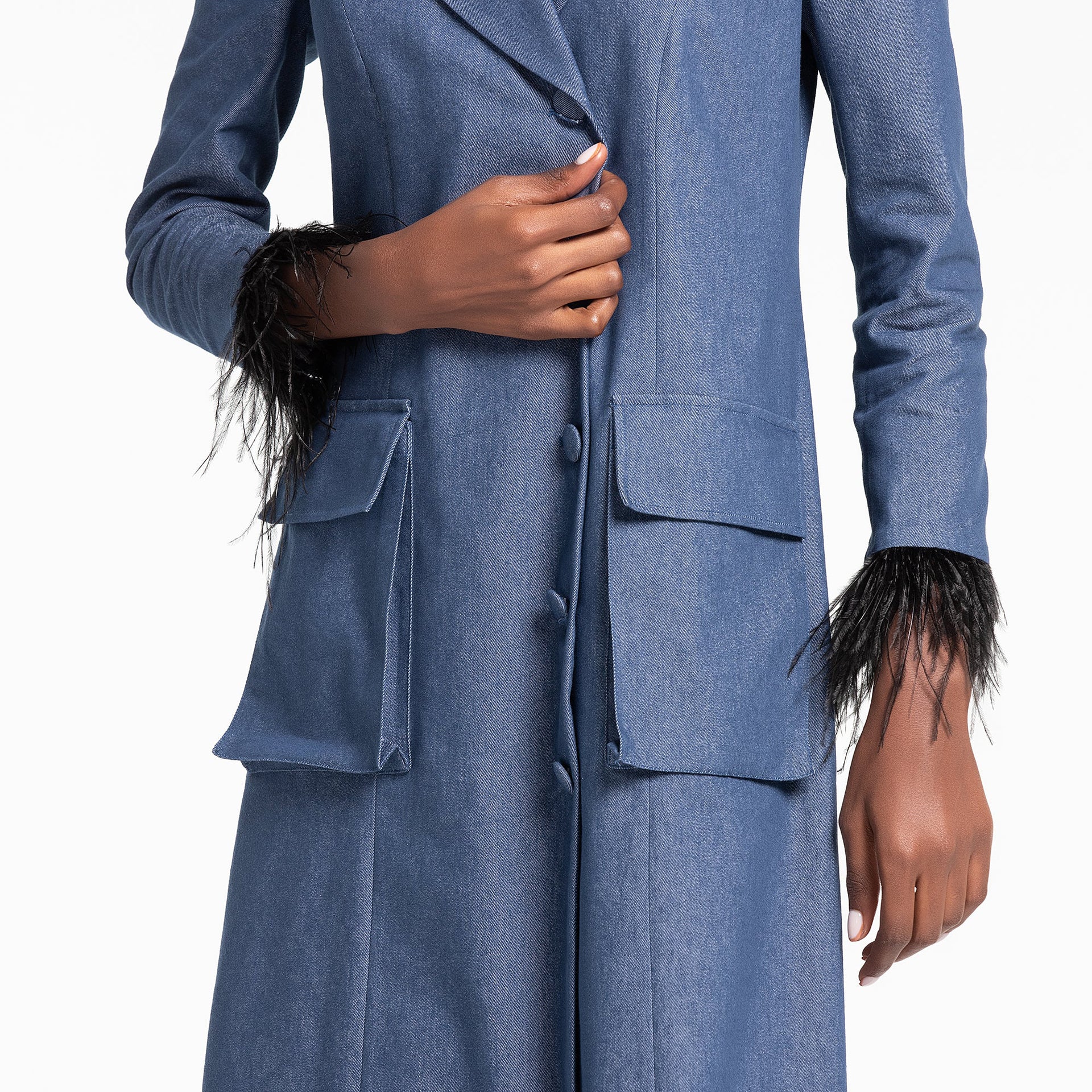 Classic Denim Trench Coat by Lili Blanc