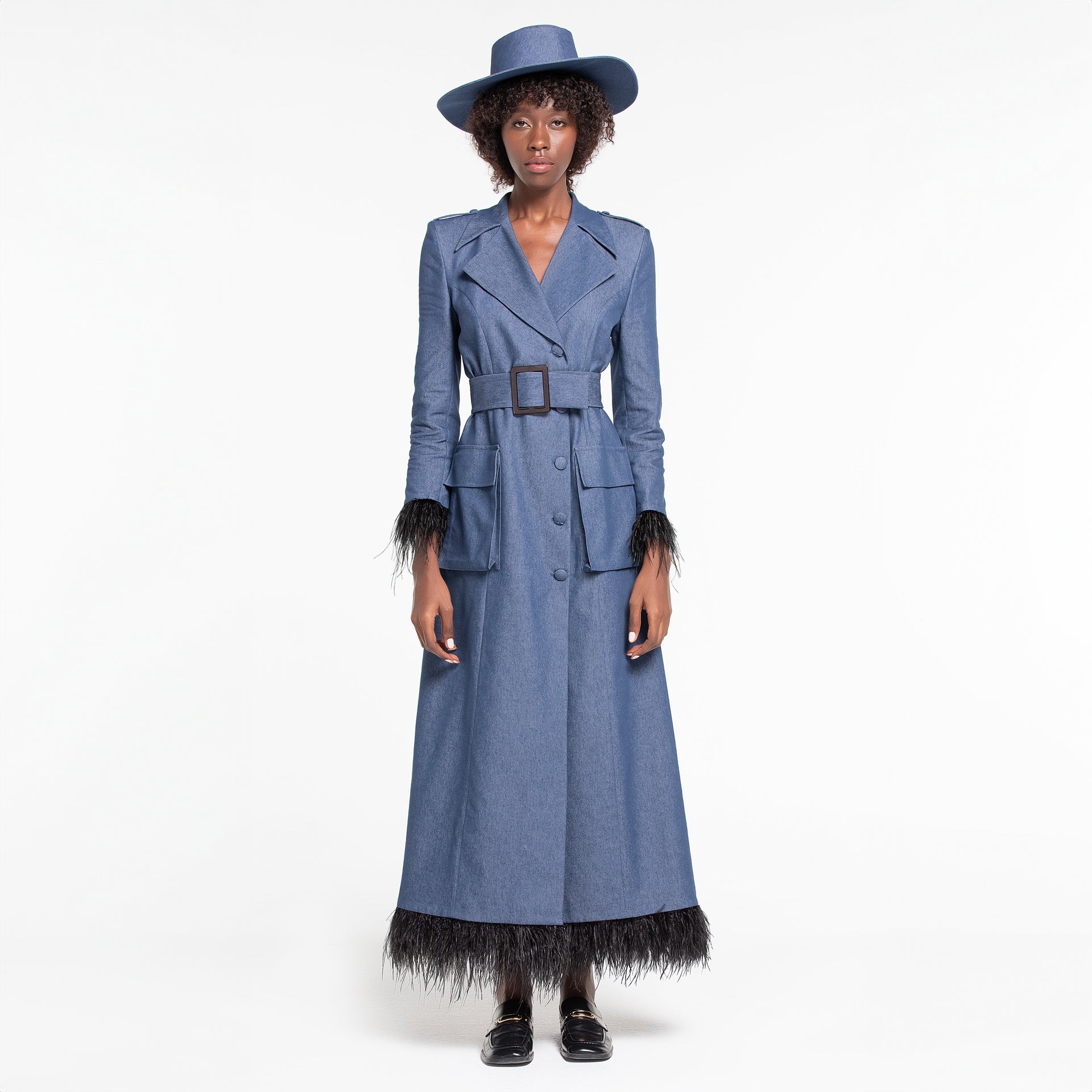 Classic Denim Trench Coat by Lili Blanc