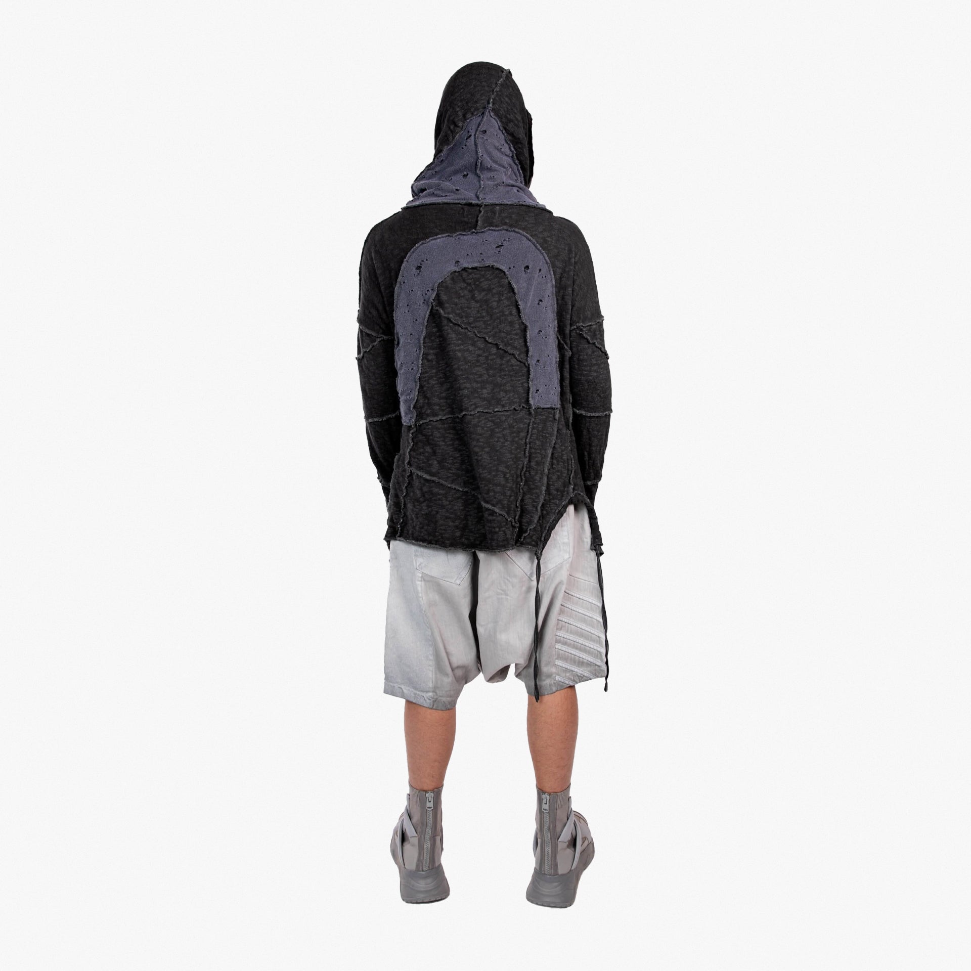 Galaxy Unisex Grey Long Cowl Neck Hoodie by Newminatis - WECRE8