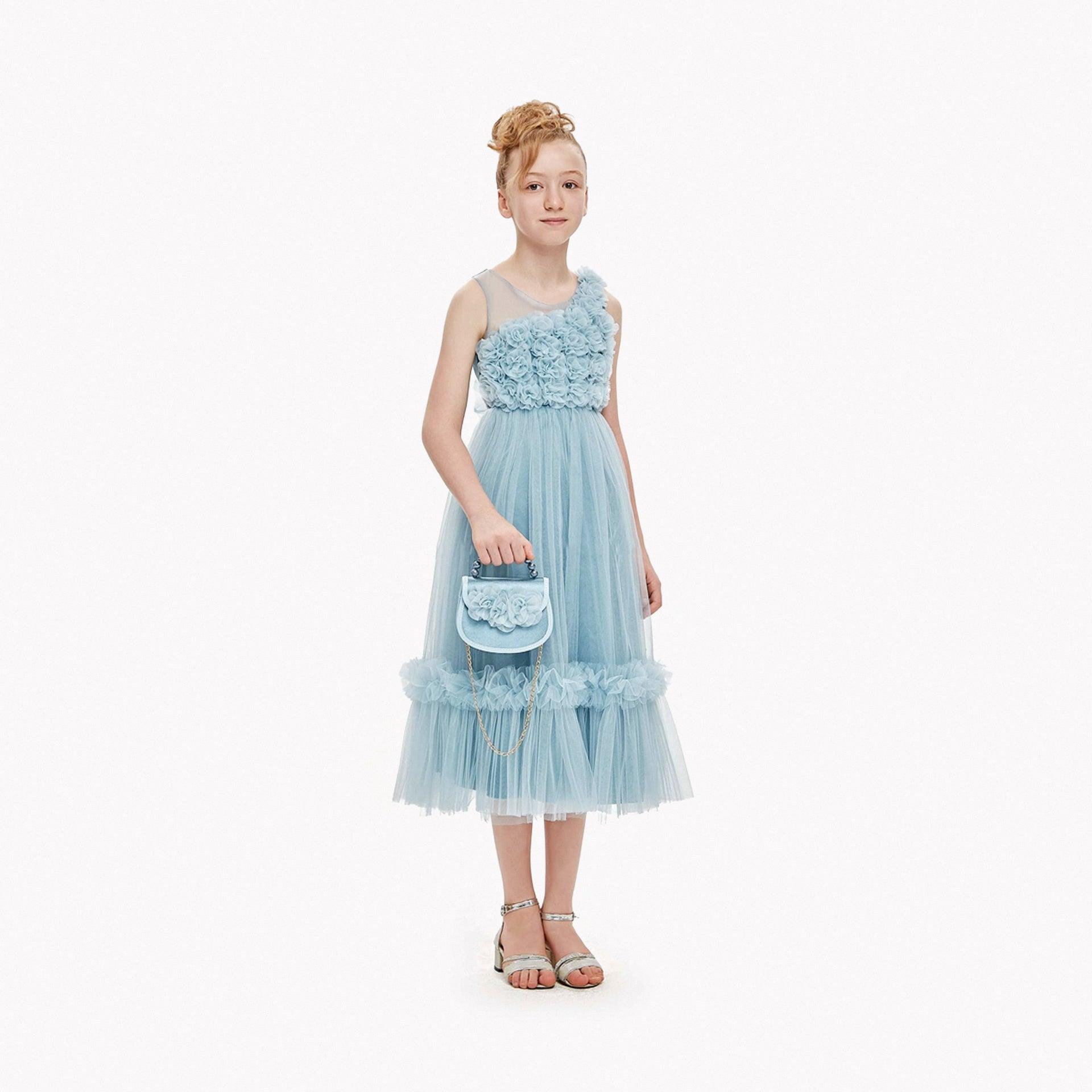 Girls Sky Blue Dress By Wecre8 - WECRE8