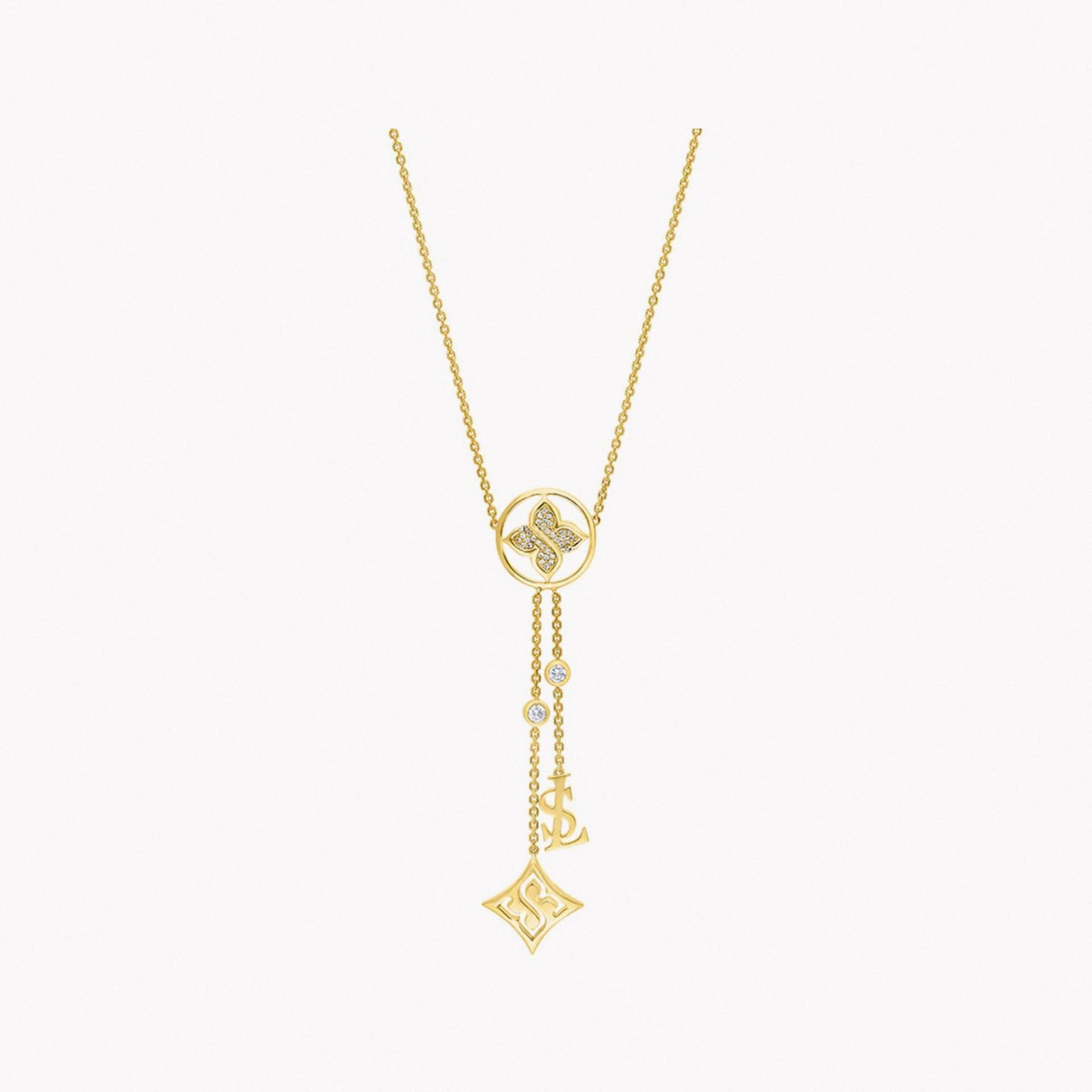 Gold Signature Y Necklace From Le Soleil - WECRE8