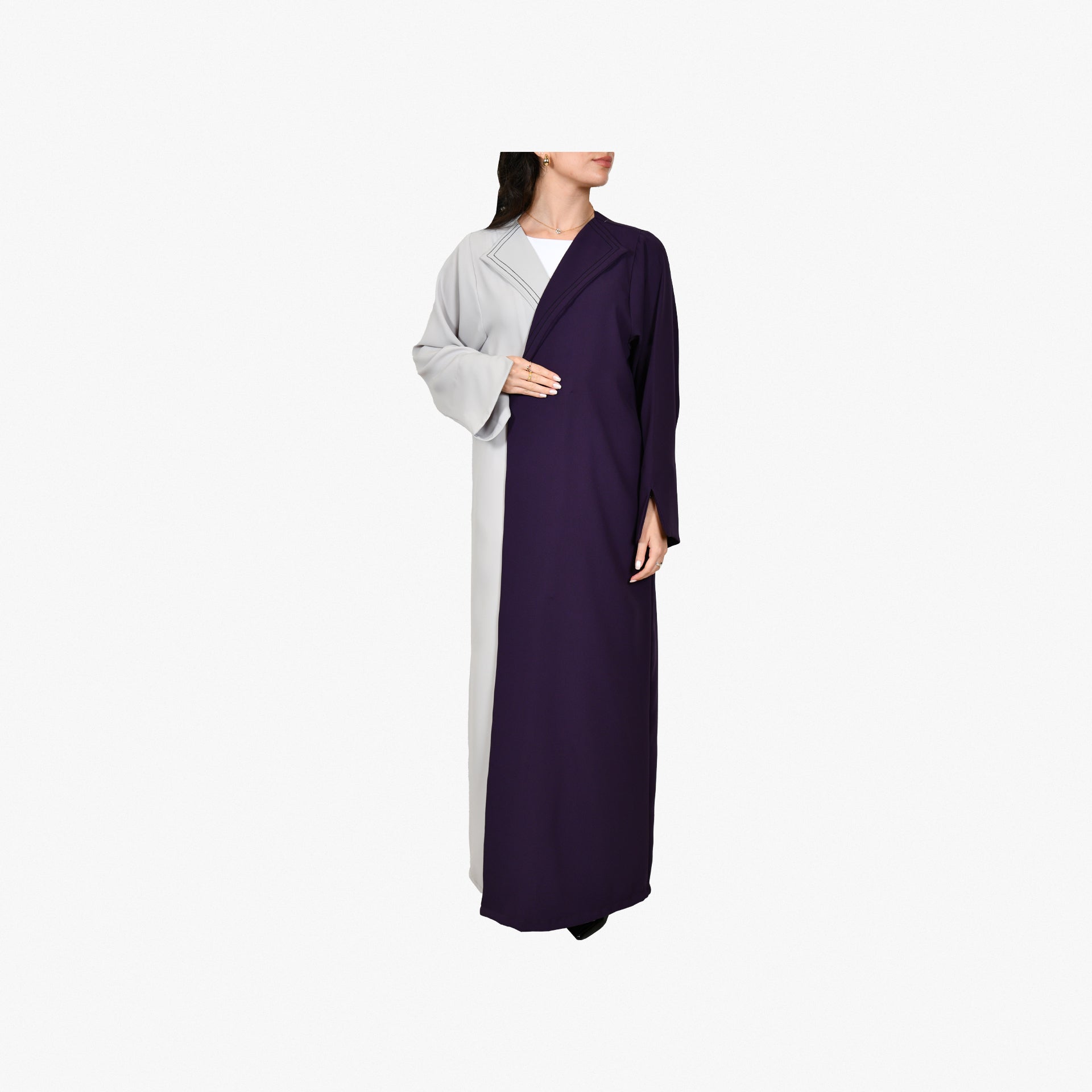 Gray & Purple Abaya From Darzah - WECRE8