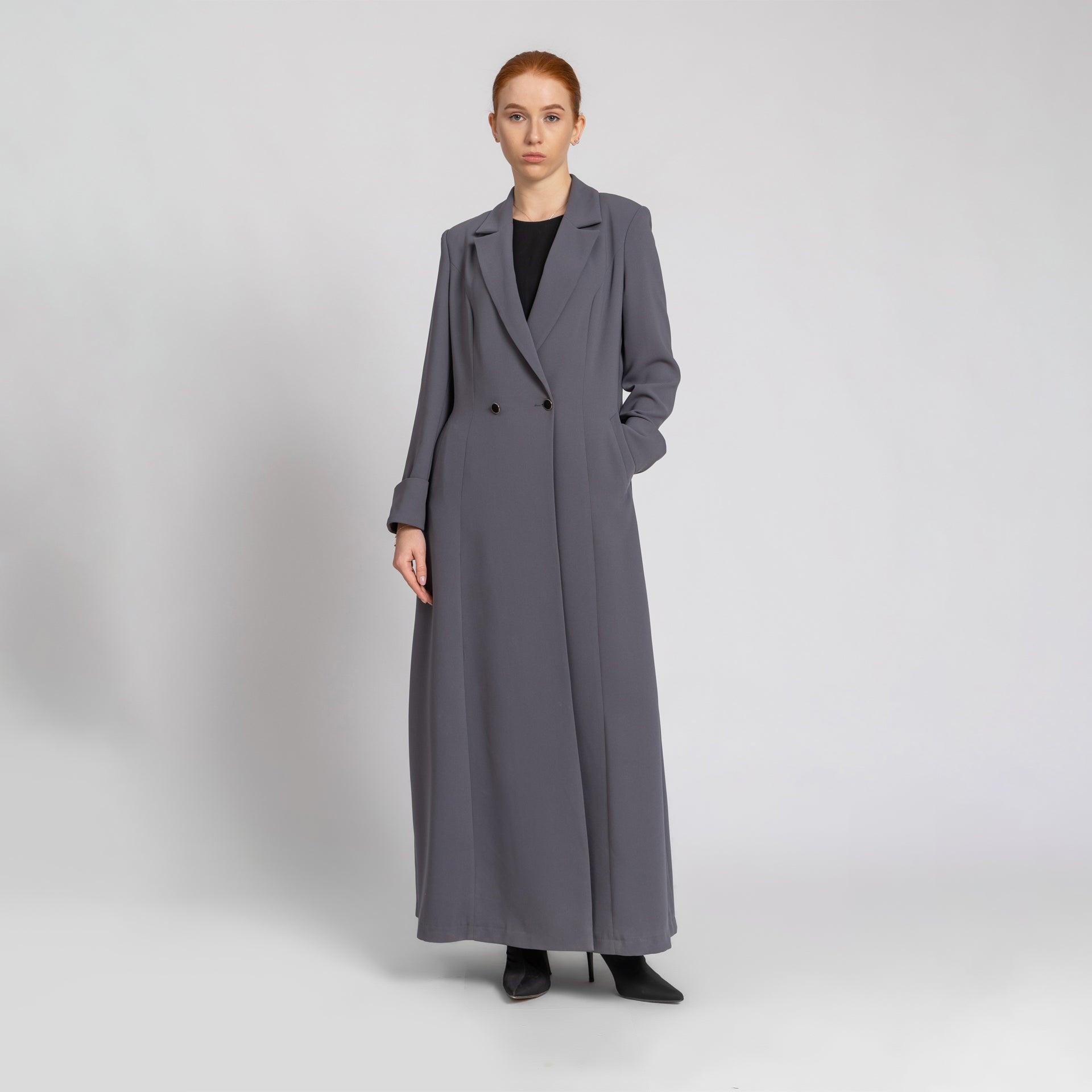 Gray Crepe Suit Abaya From Elanove - WECRE8