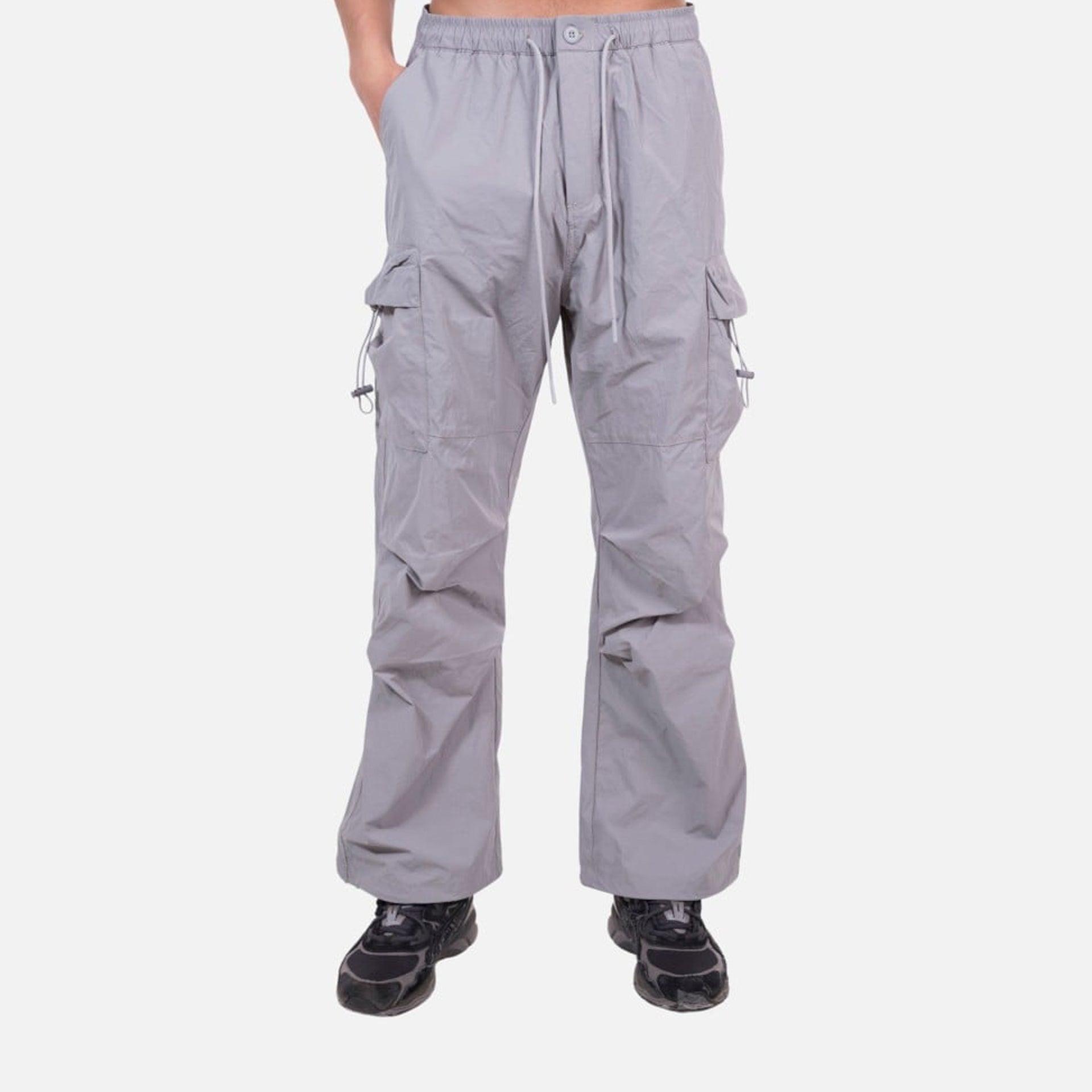 Gray Crinkled Pants With Pockets By Dracaena Cinnabari - WECRE8