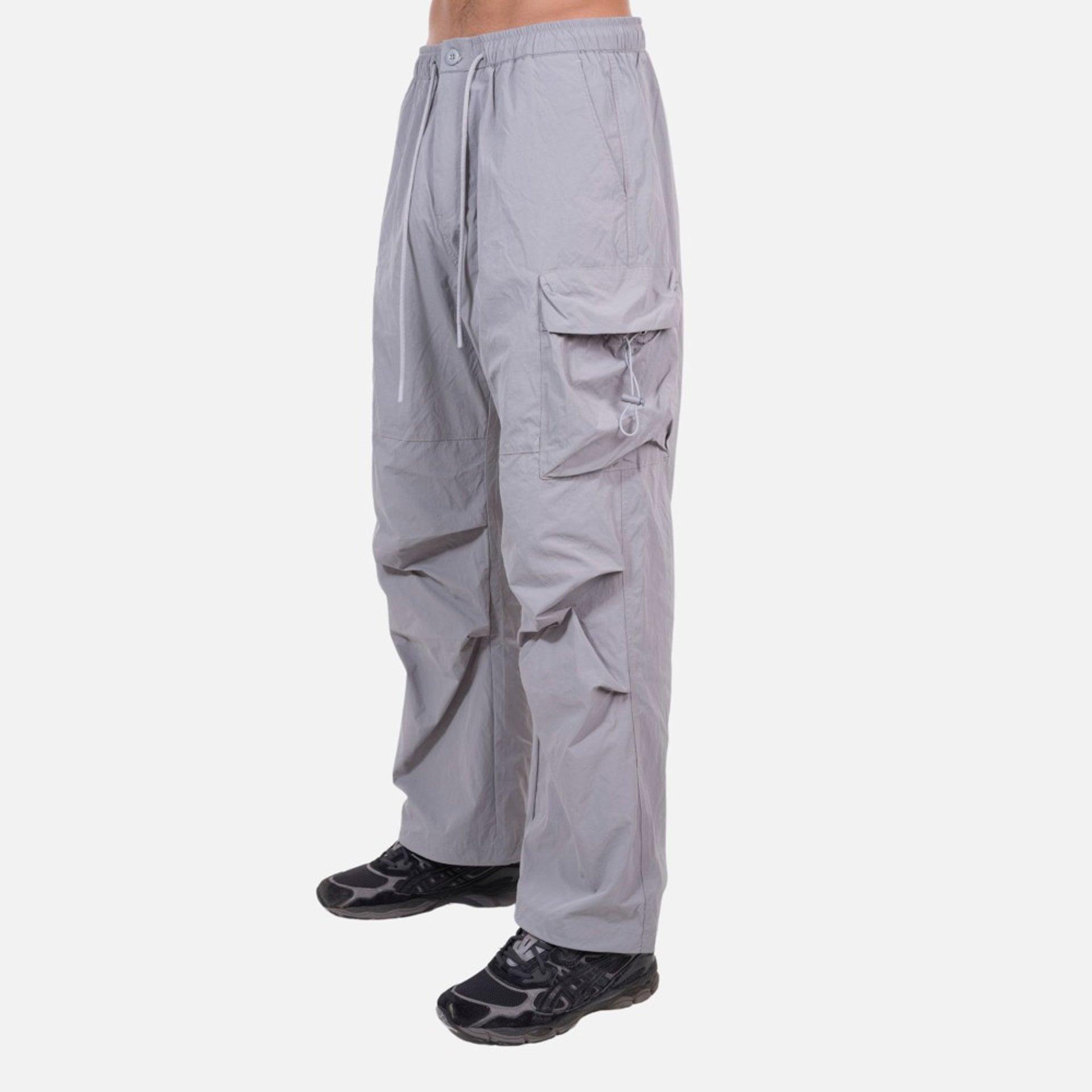 Gray Crinkled Pants With Pockets By Dracaena Cinnabari - WECRE8