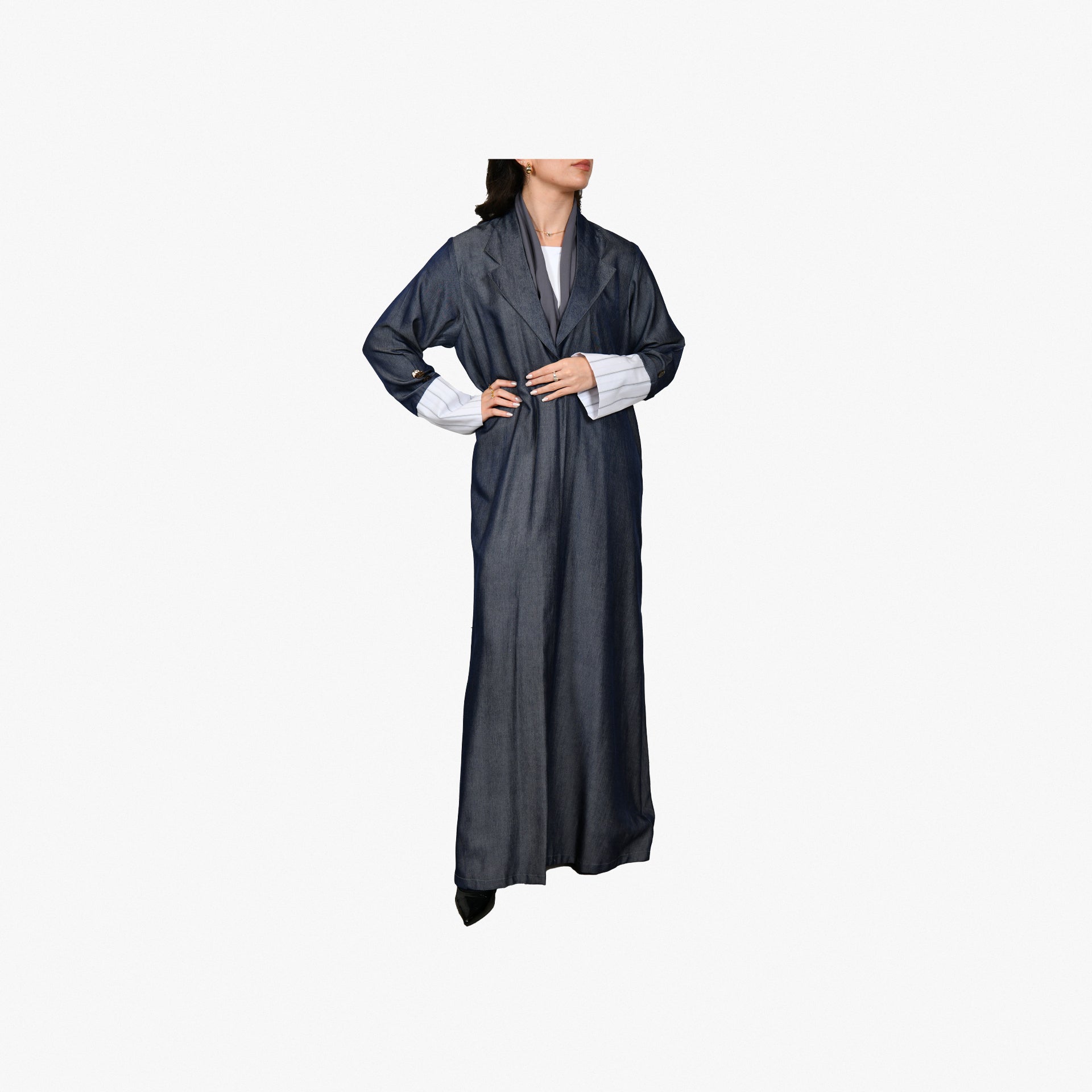 Gray Jeans Abaya From Darzah - WECRE8