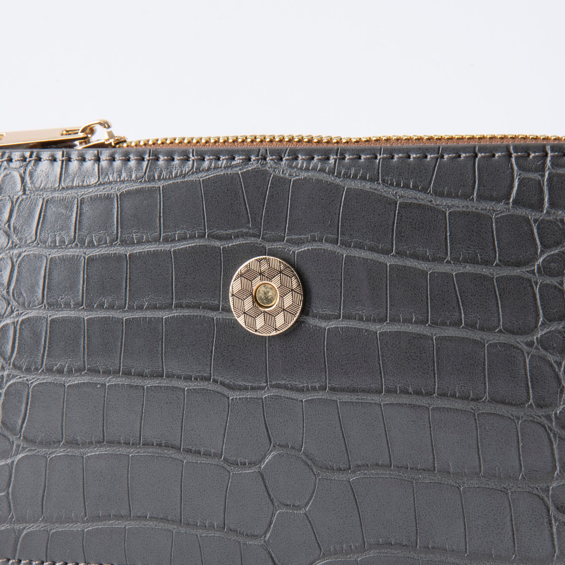 Gray Leather Shoulder Bag With Leather Strap From Vogue By S - WECRE8