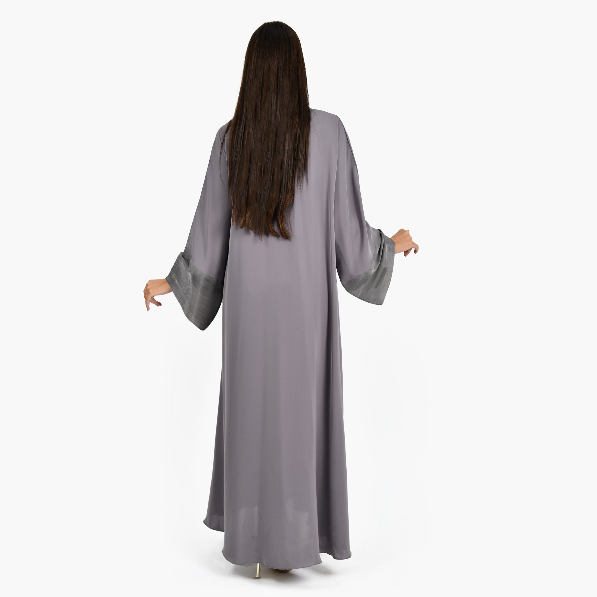 Gray Silk Abaya From Darzah - WECRE8