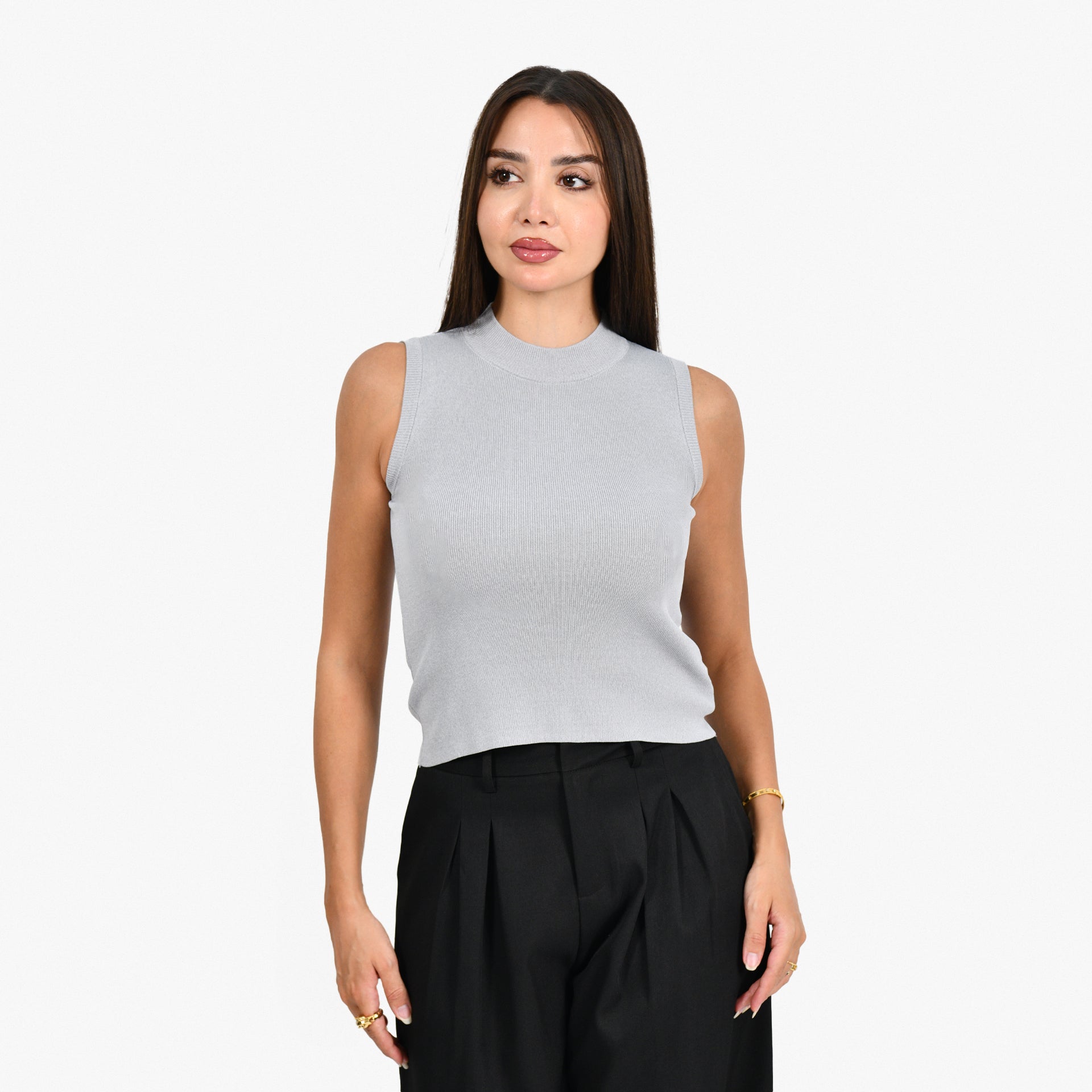 Gray Sleeveless Top By WeCre8 - WECRE8