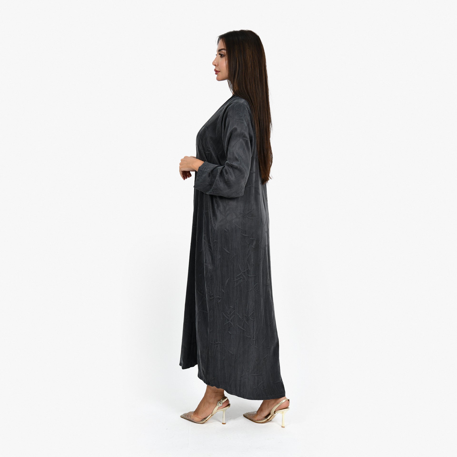 Gray Washed Silk Abaya From Darzah - WECRE8