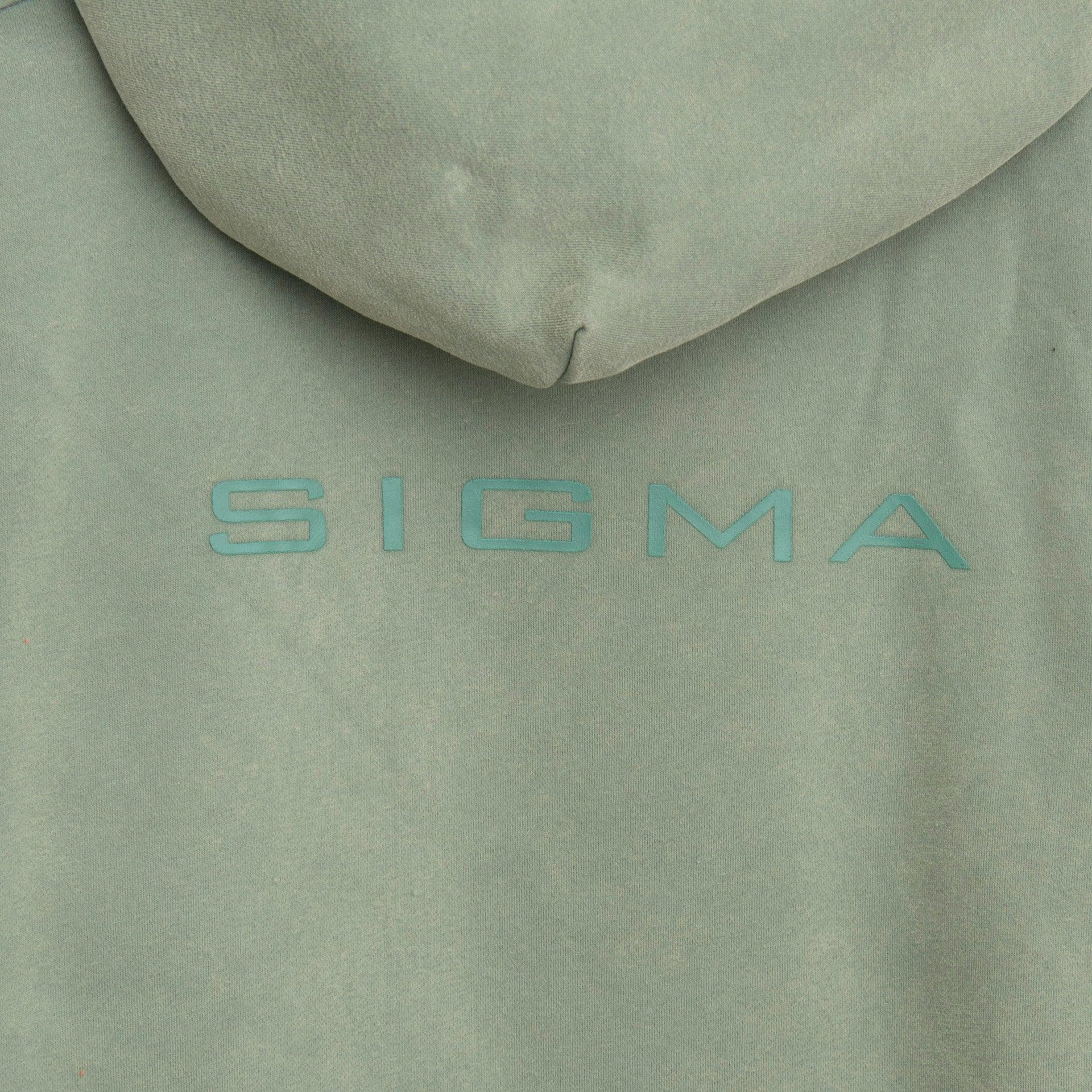 Green Hoodie With Washed Fabric From Sigma - WECRE8