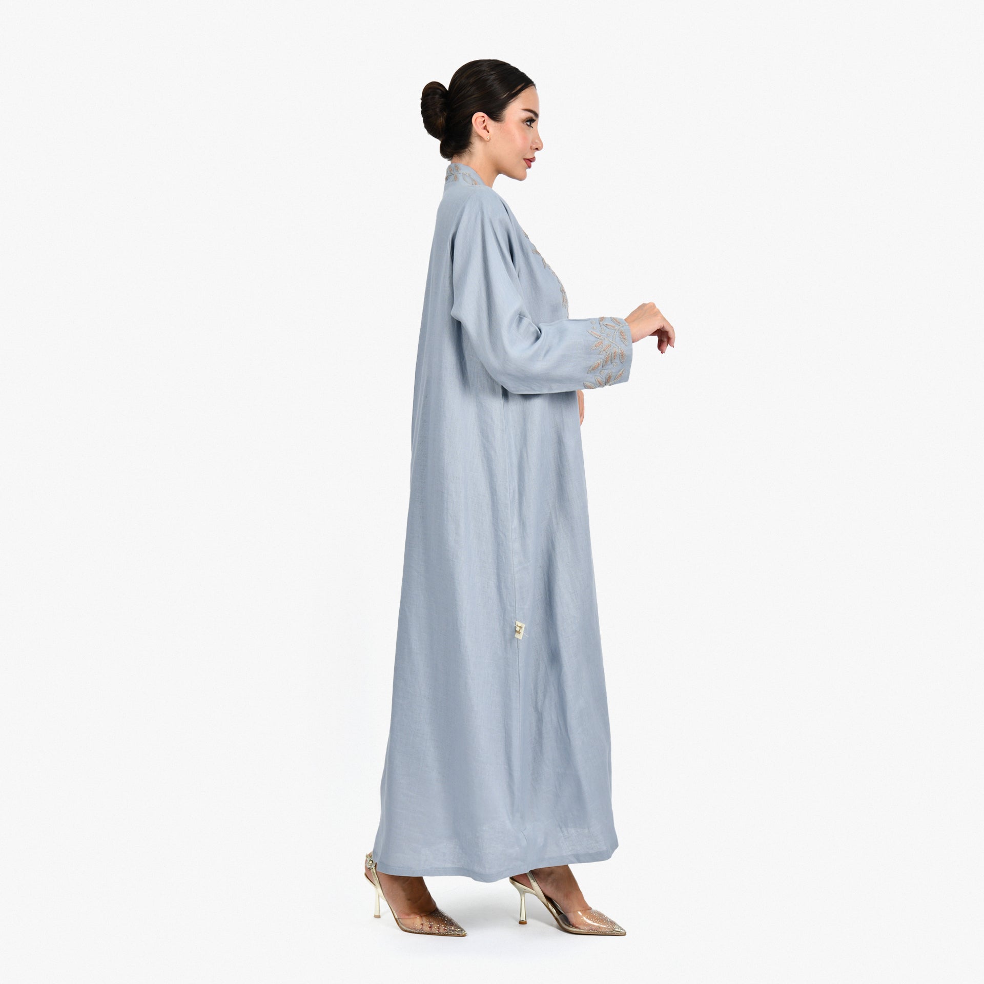 Light Blue Embroidery Abaya by Darzah - WECRE8