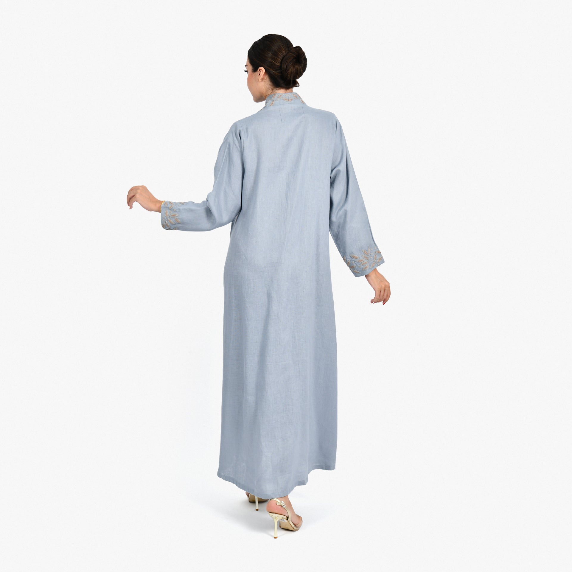 Light Blue Embroidery Abaya by Darzah - WECRE8