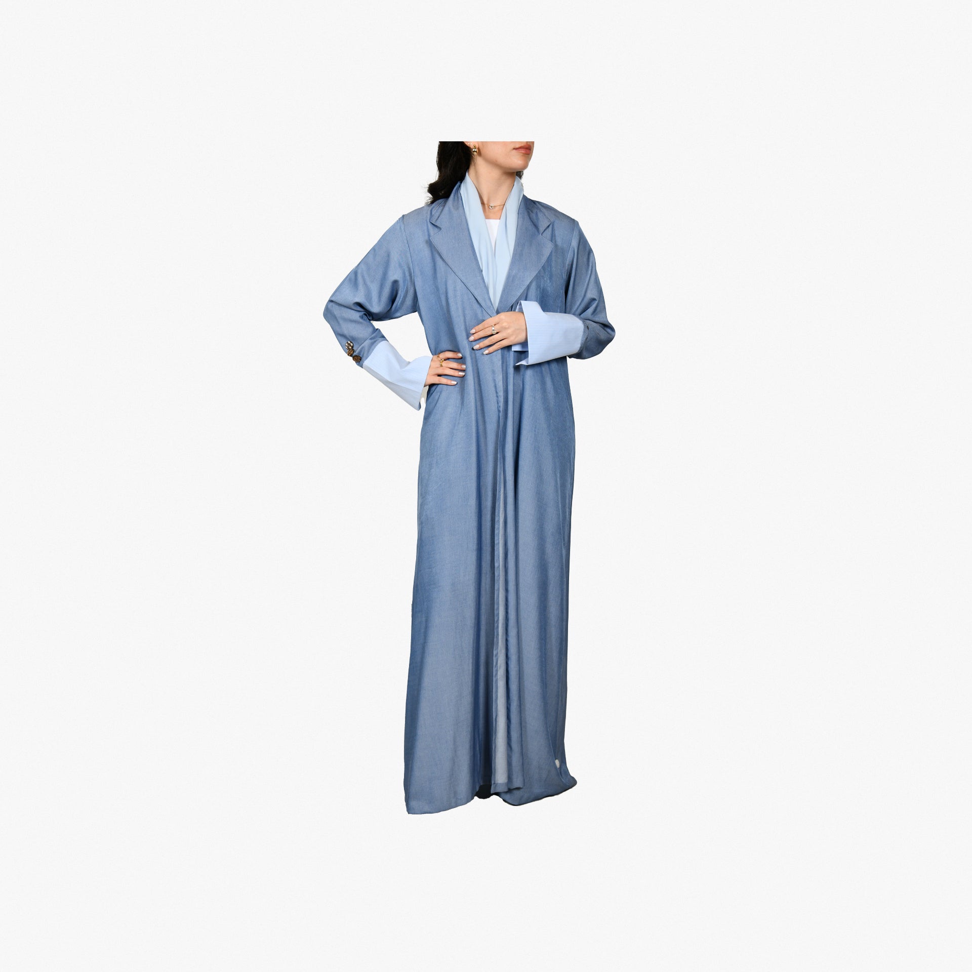 Light Blue Jeans Abaya From Darzah - WECRE8