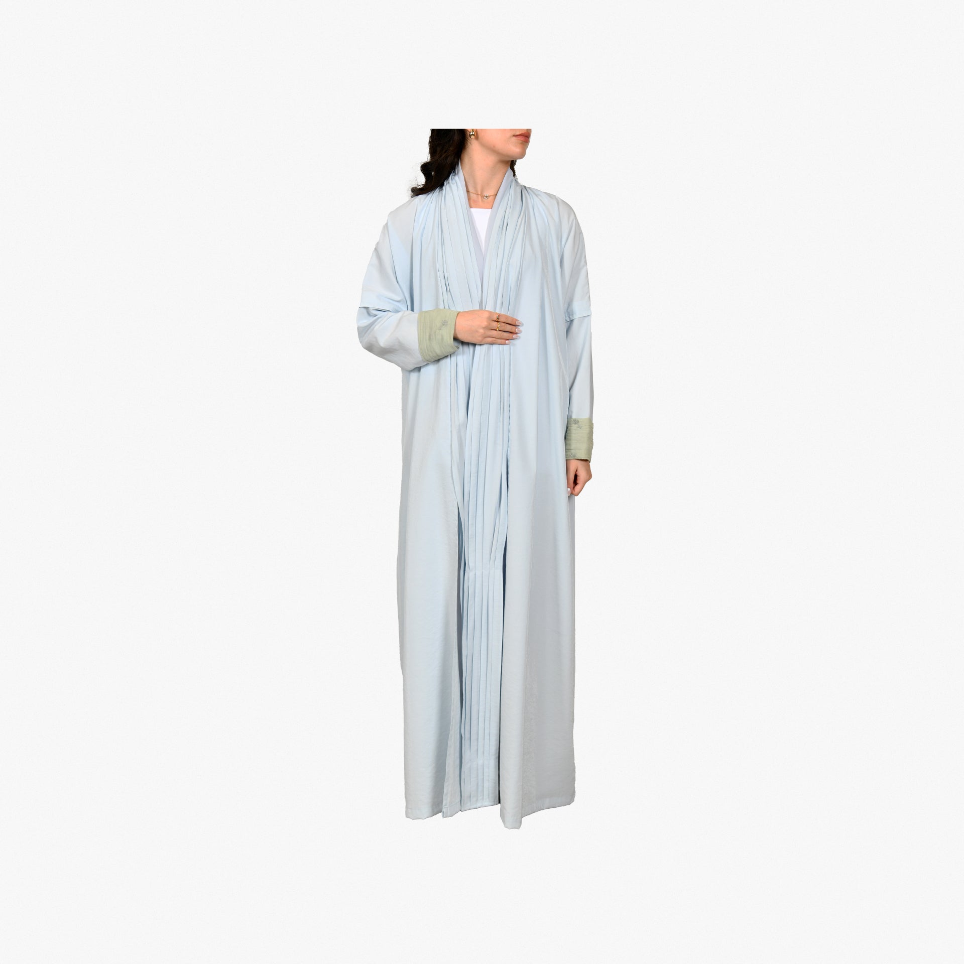 Light Blue Linen Abaya From Darzah - WECRE8