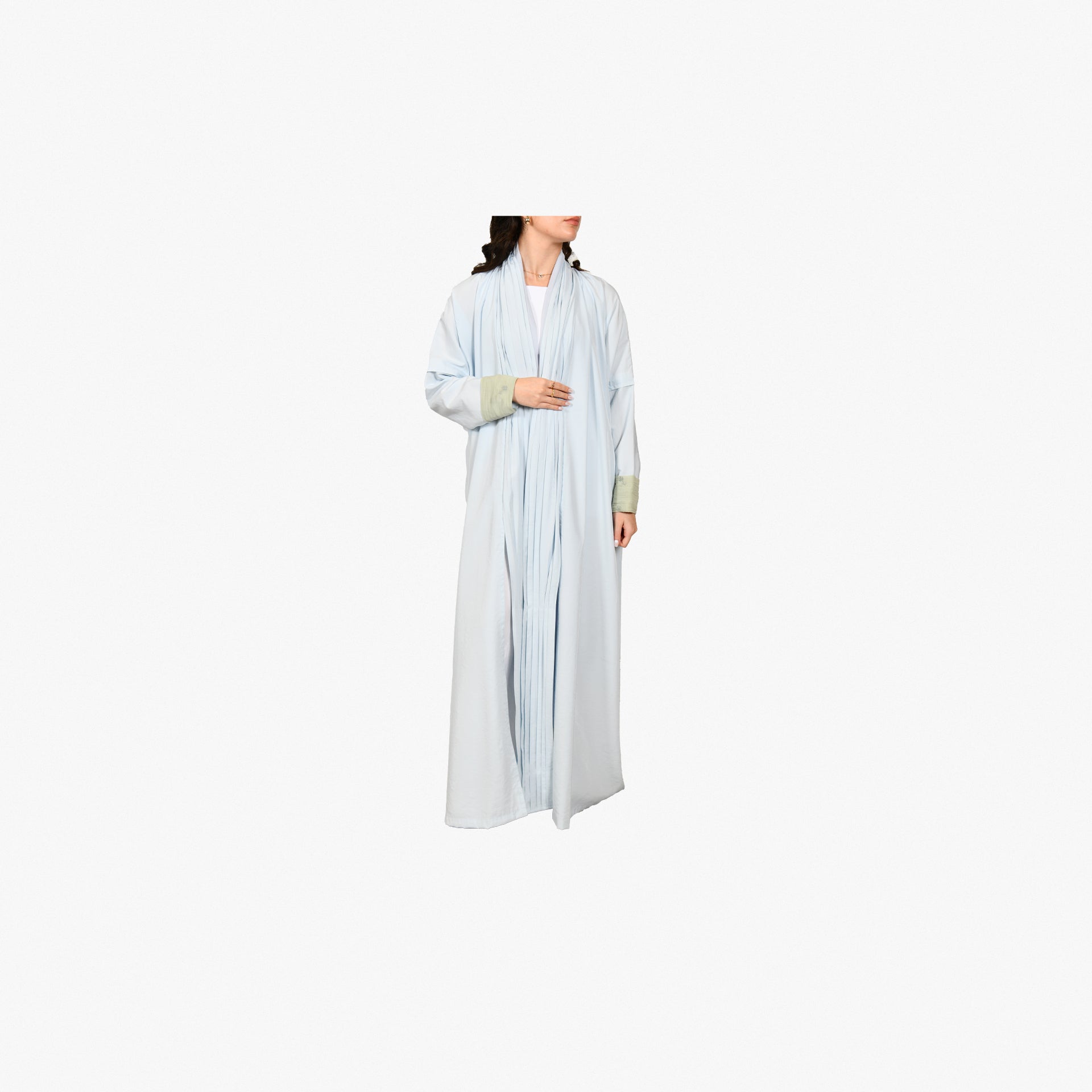 Light Blue Linen Abaya From Darzah - WECRE8