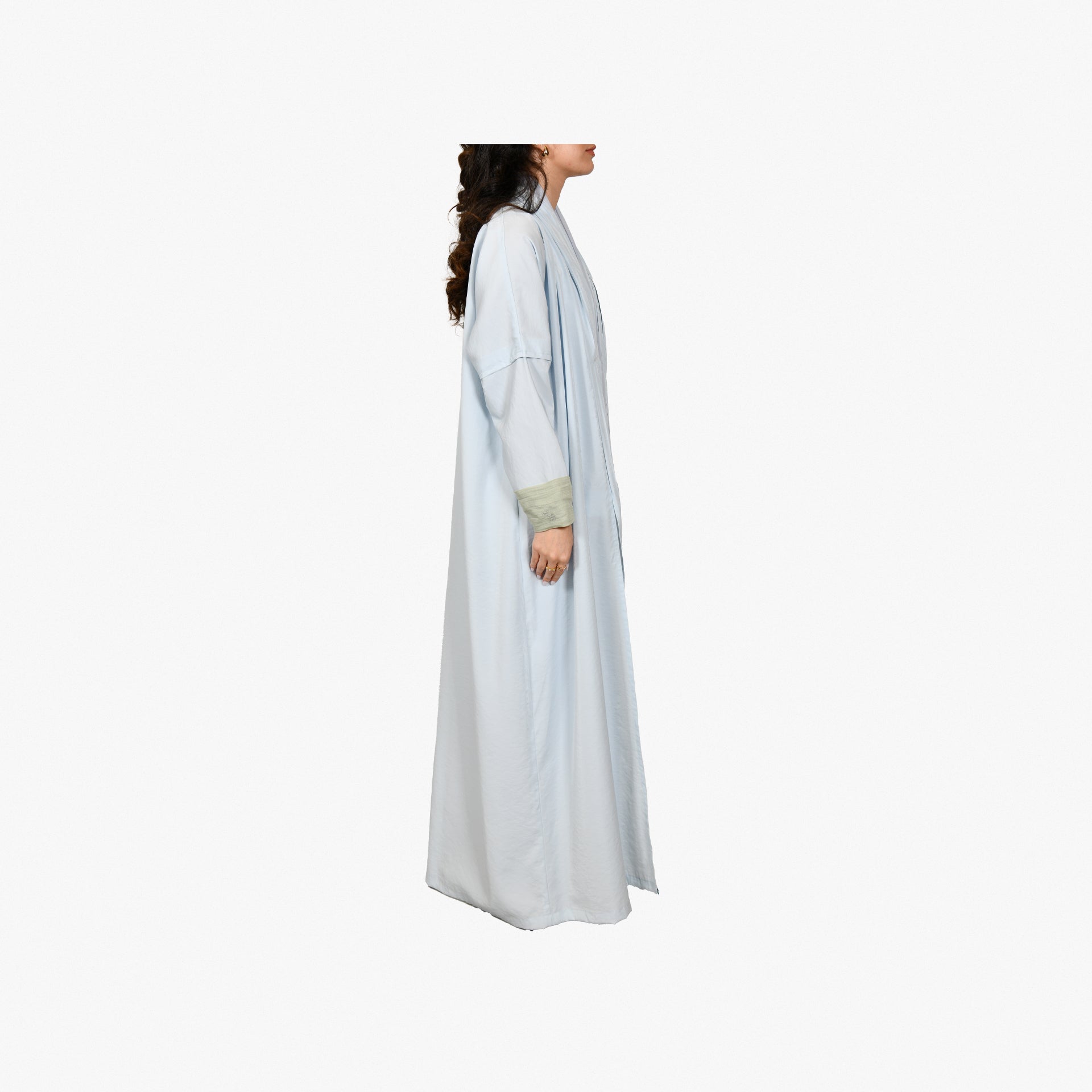 Light Blue Linen Abaya From Darzah - WECRE8