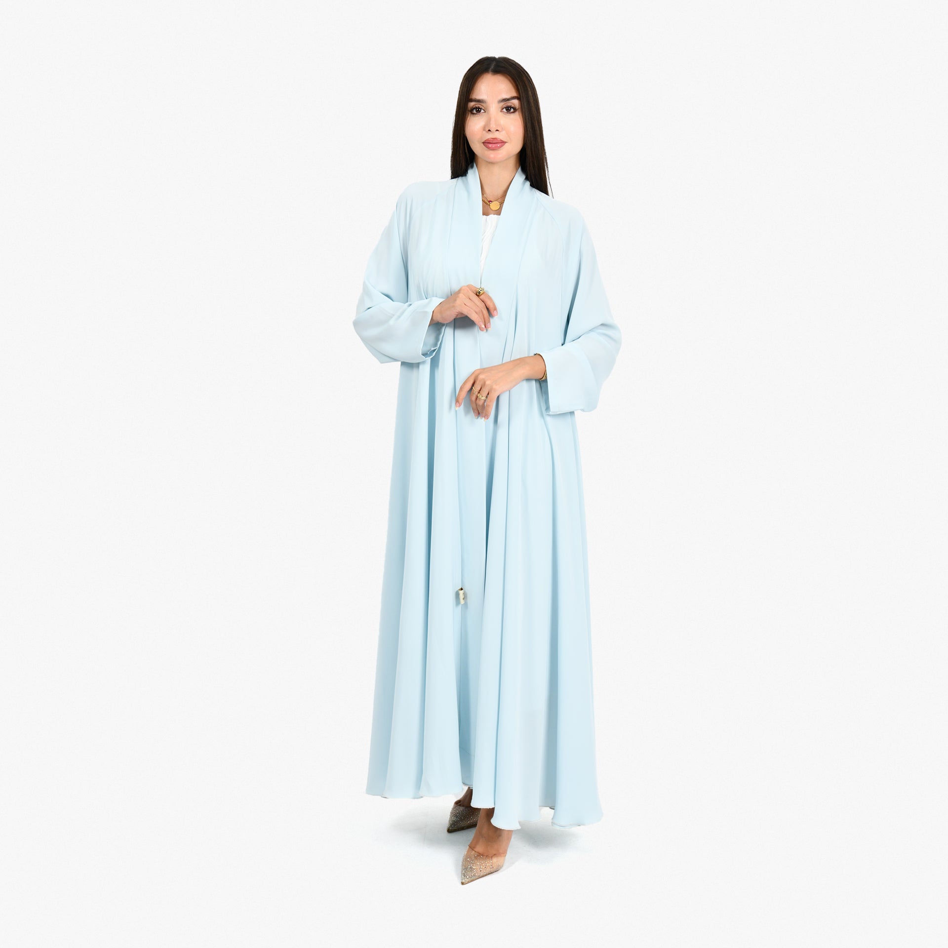 Light Blue Silk Abaya From Darzah - WECRE8