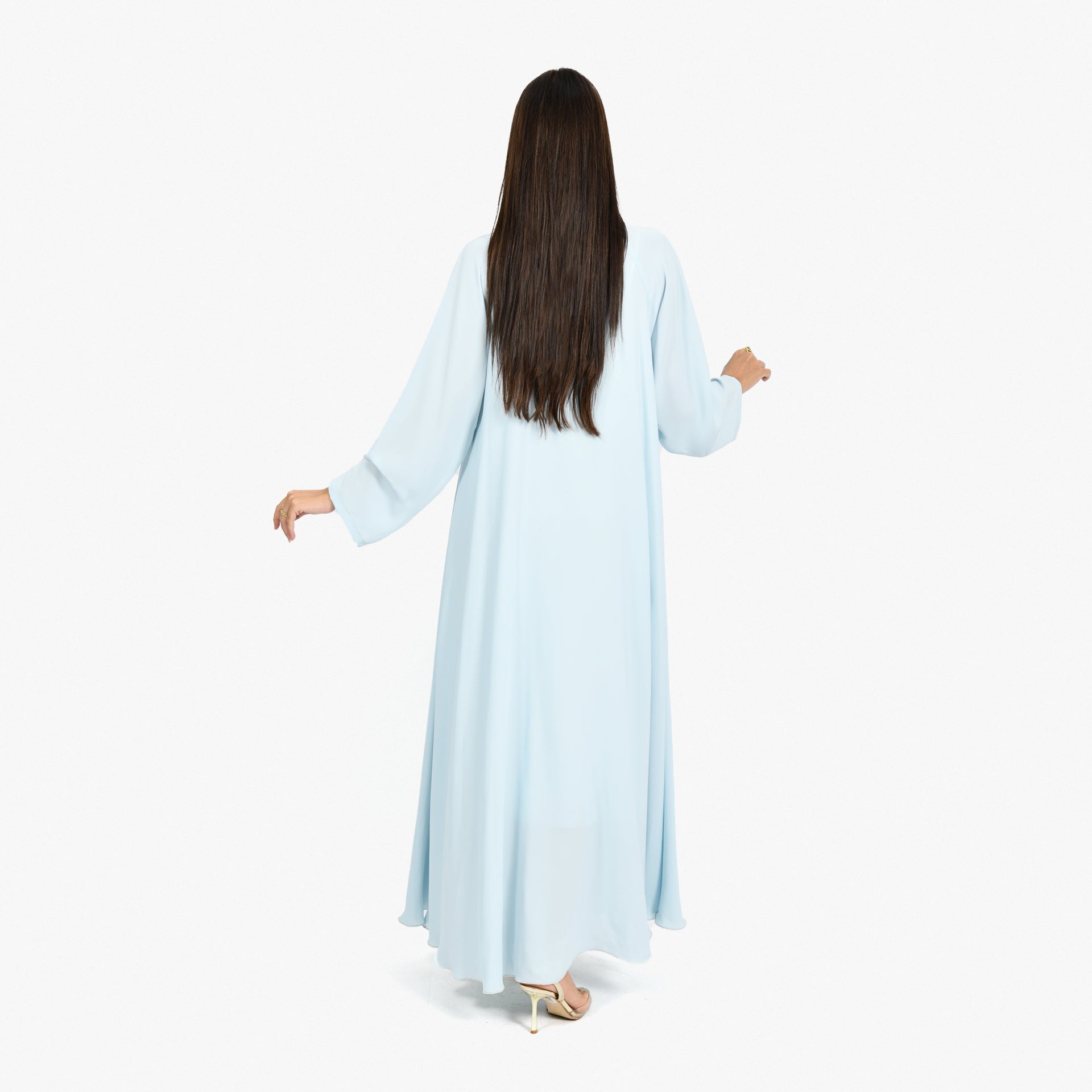 Light Blue Silk Abaya From Darzah - WECRE8