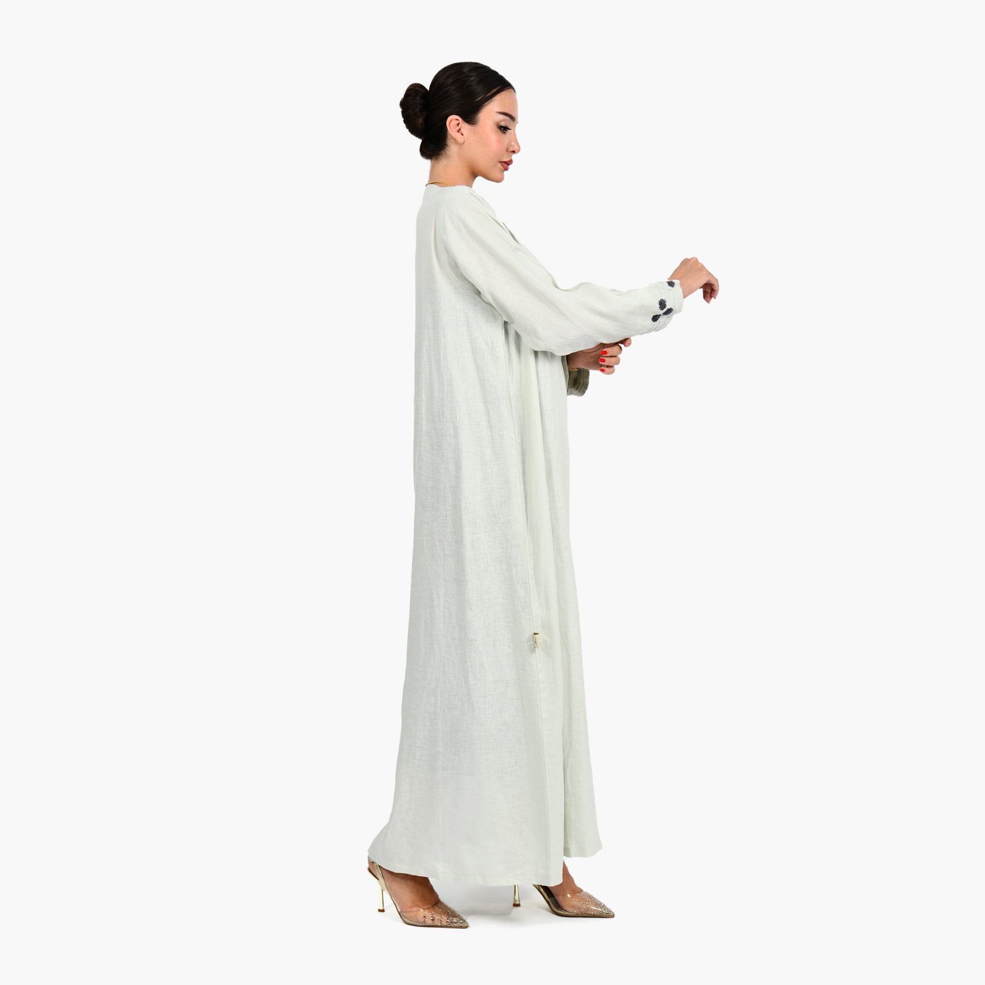 Light Green Embroidery Abaya by Darzah - WECRE8