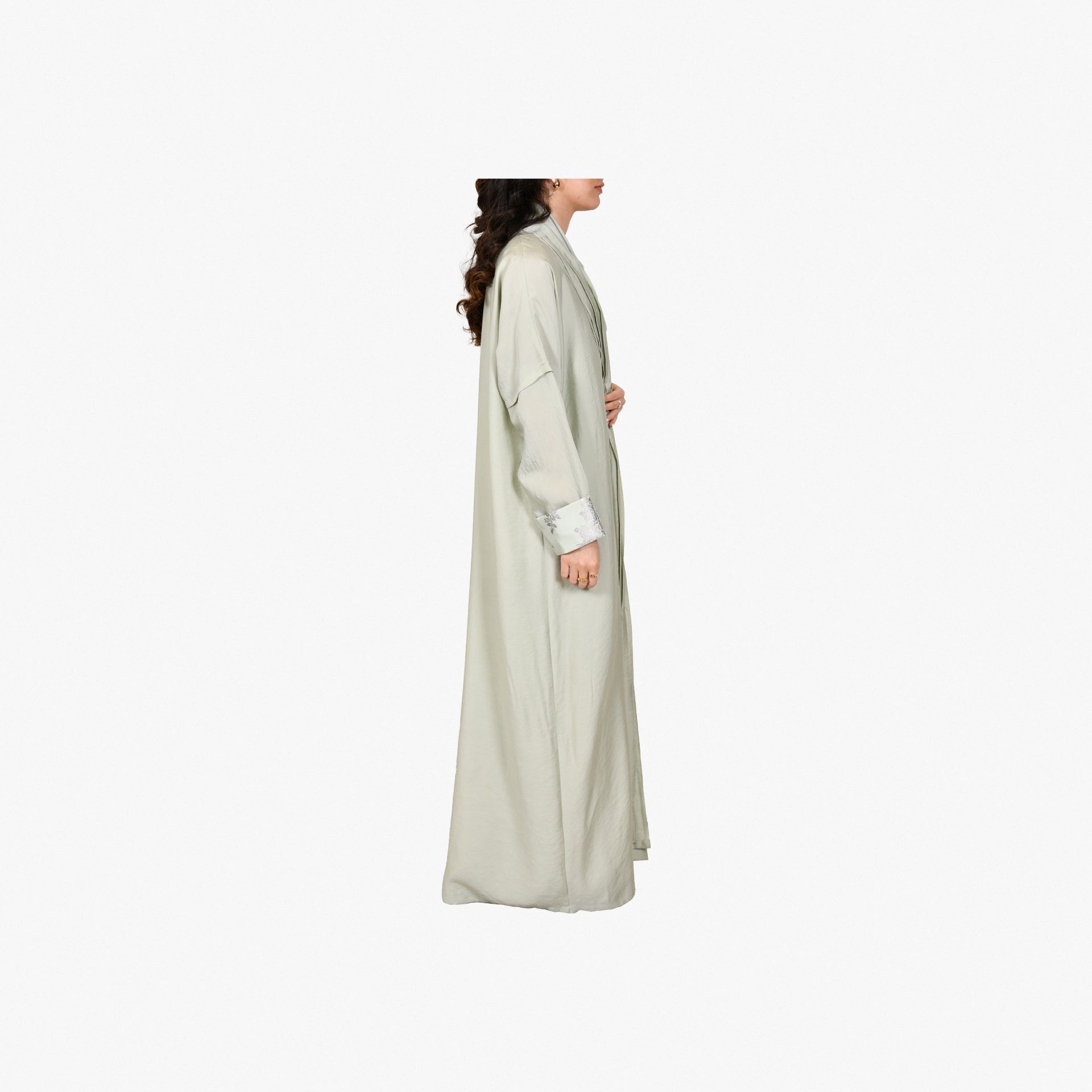 Light Green Linen Abaya From Darzah - WECRE8