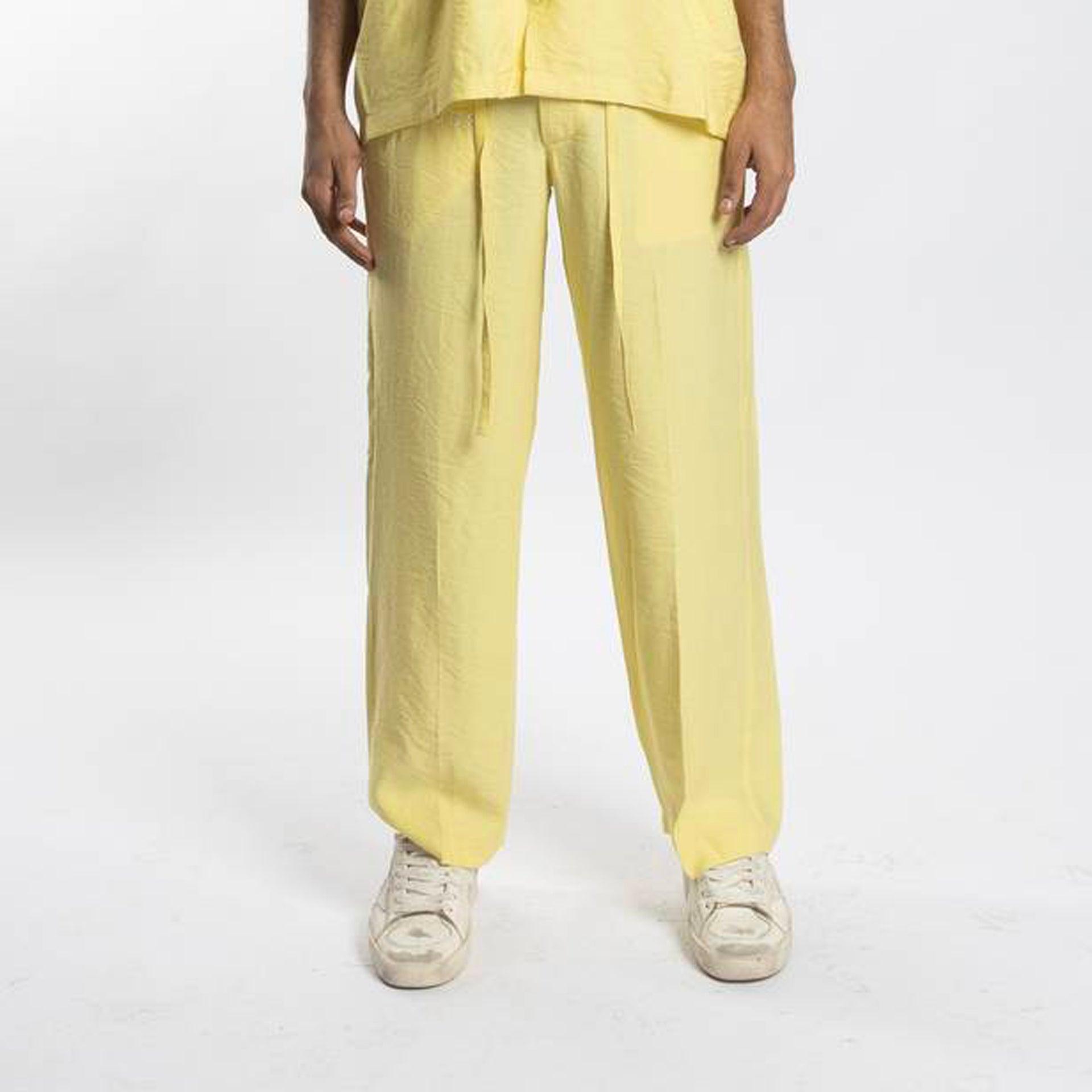 Light Yellow Linen Pants From Hajruss - WECRE8