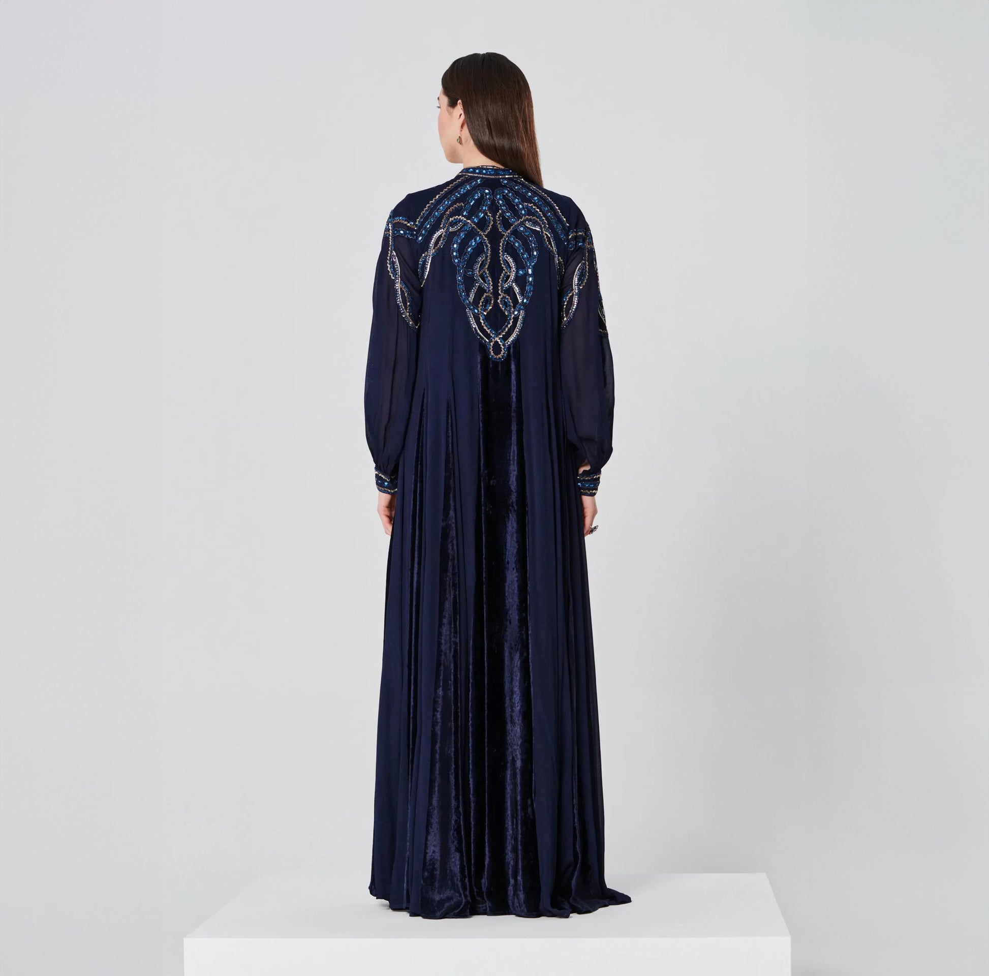 Locker Dress-Navy Velvet Evening Dress