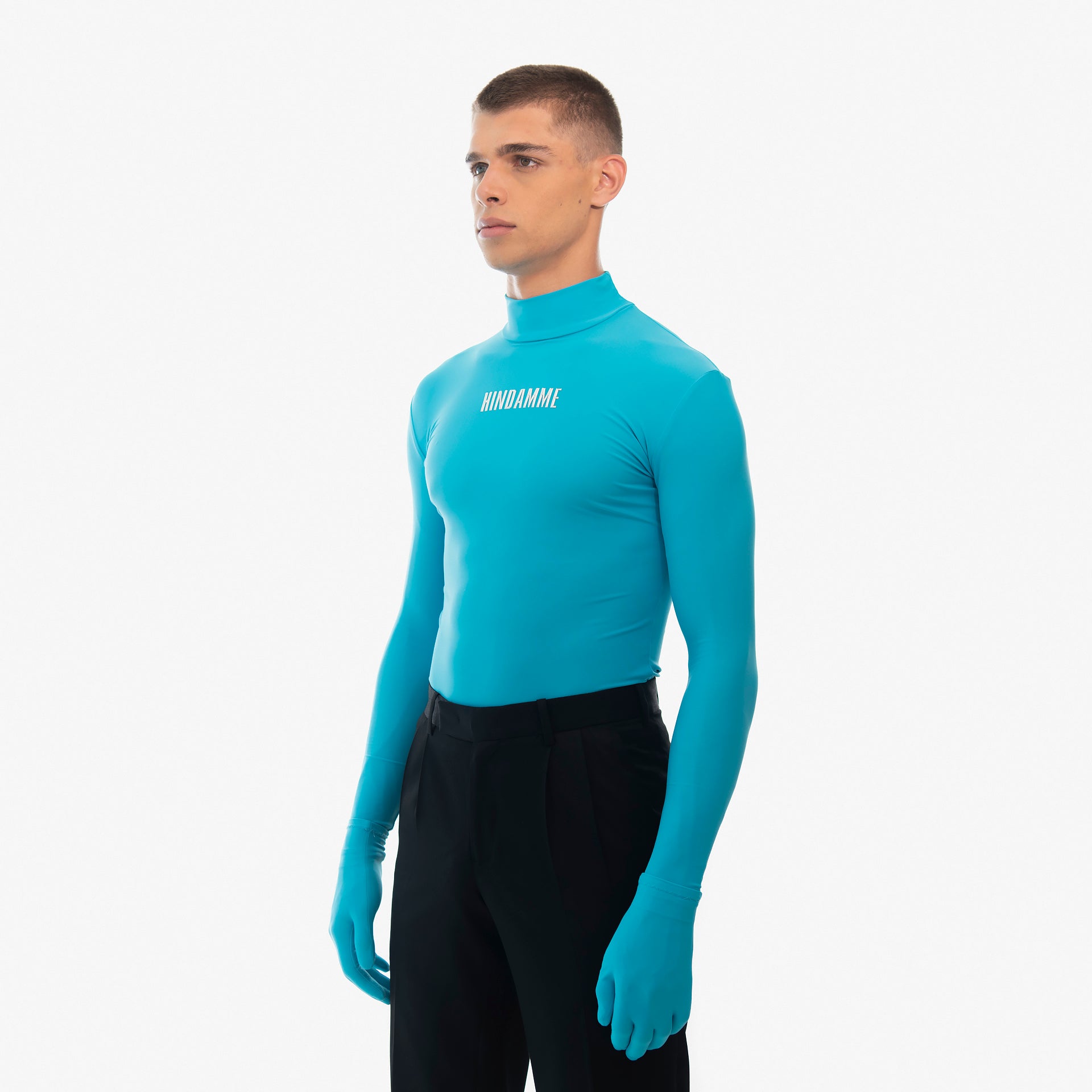 MEN'S MALIBU BLUE LOGO SECOND SKIN WITH REMOVABLE GLOVES BY HINDAMME - WECRE8