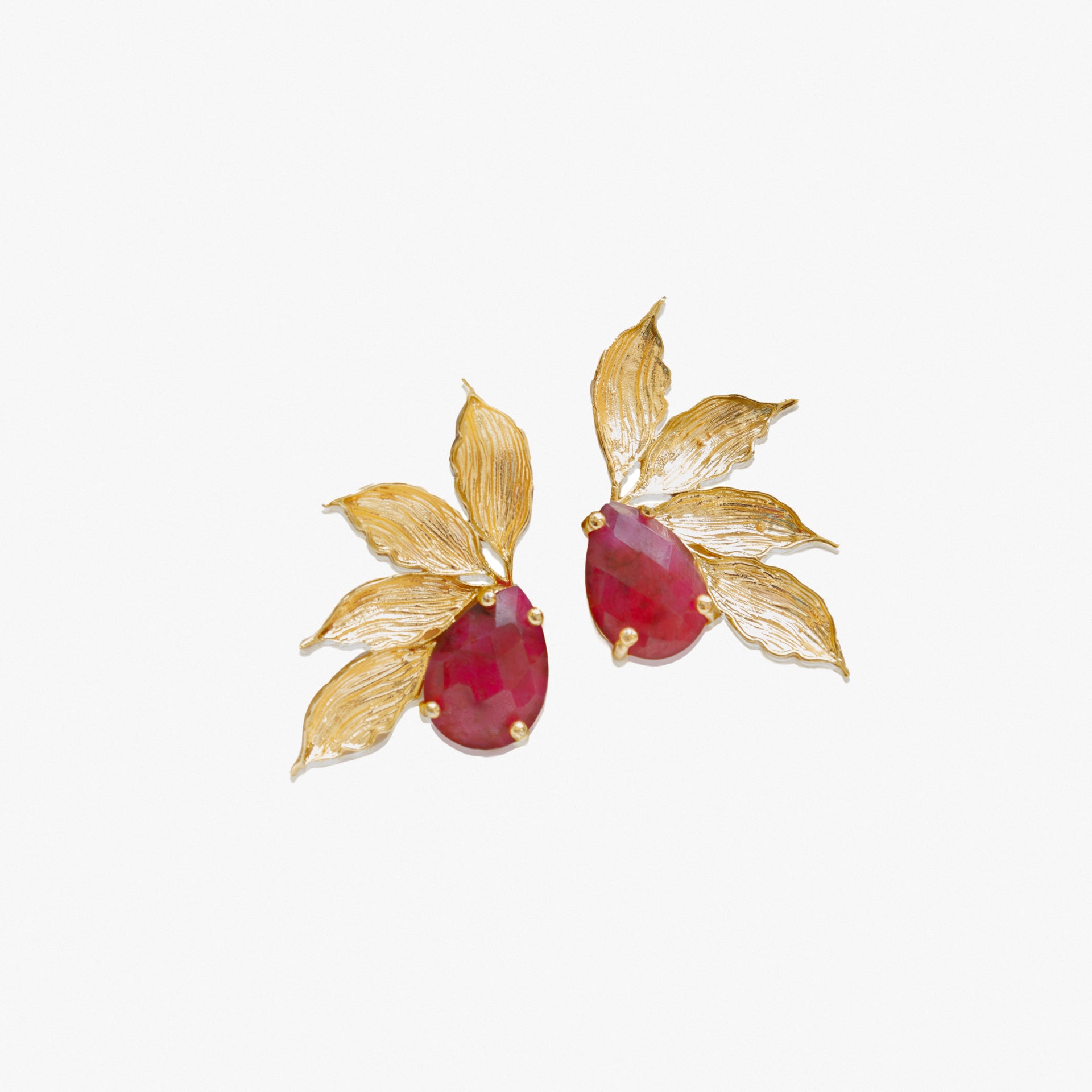 Miro Gold Ruby Earrings by Lady D World - WECRE8