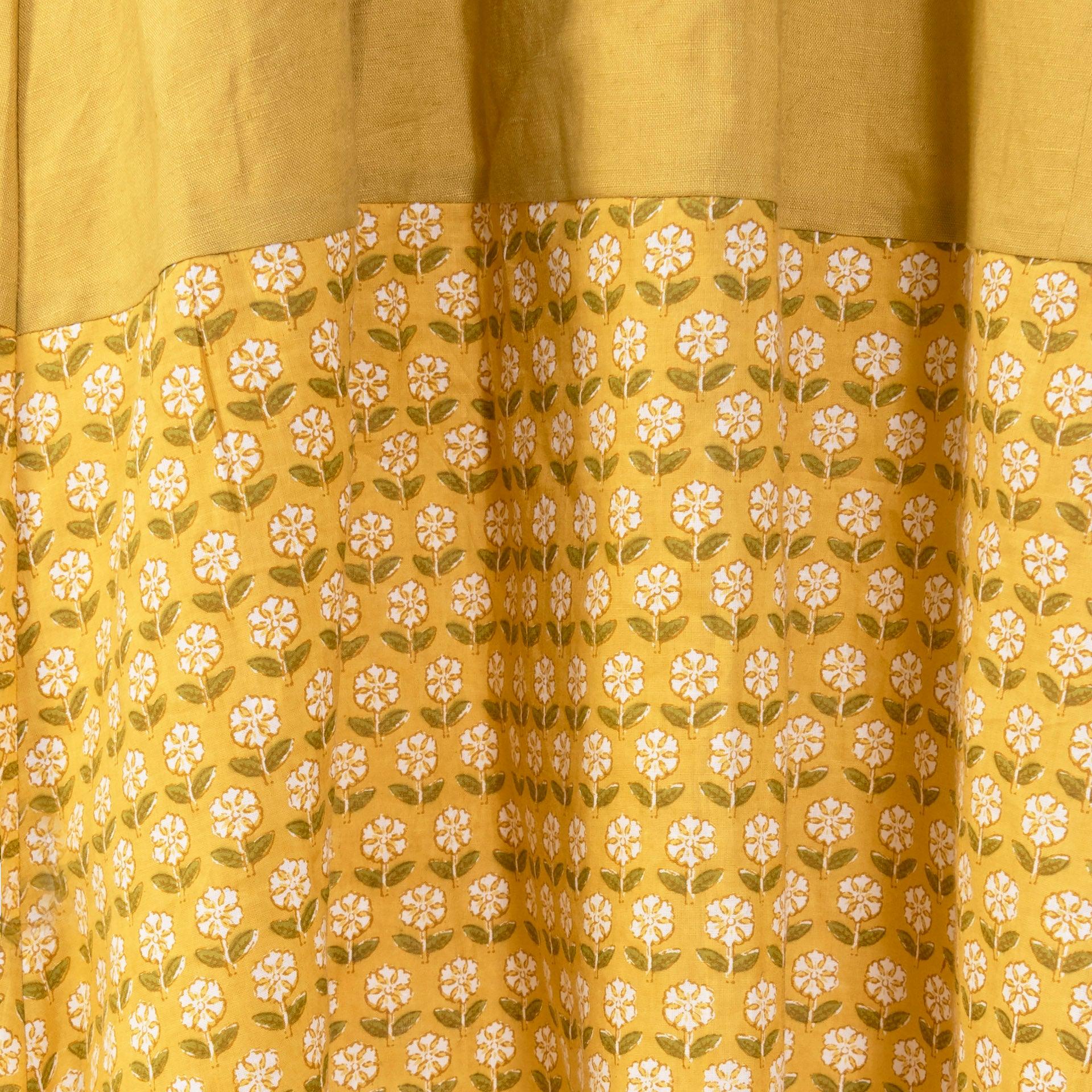 Mustard Linen Short Sleeve Dress From Darzah - WECRE8