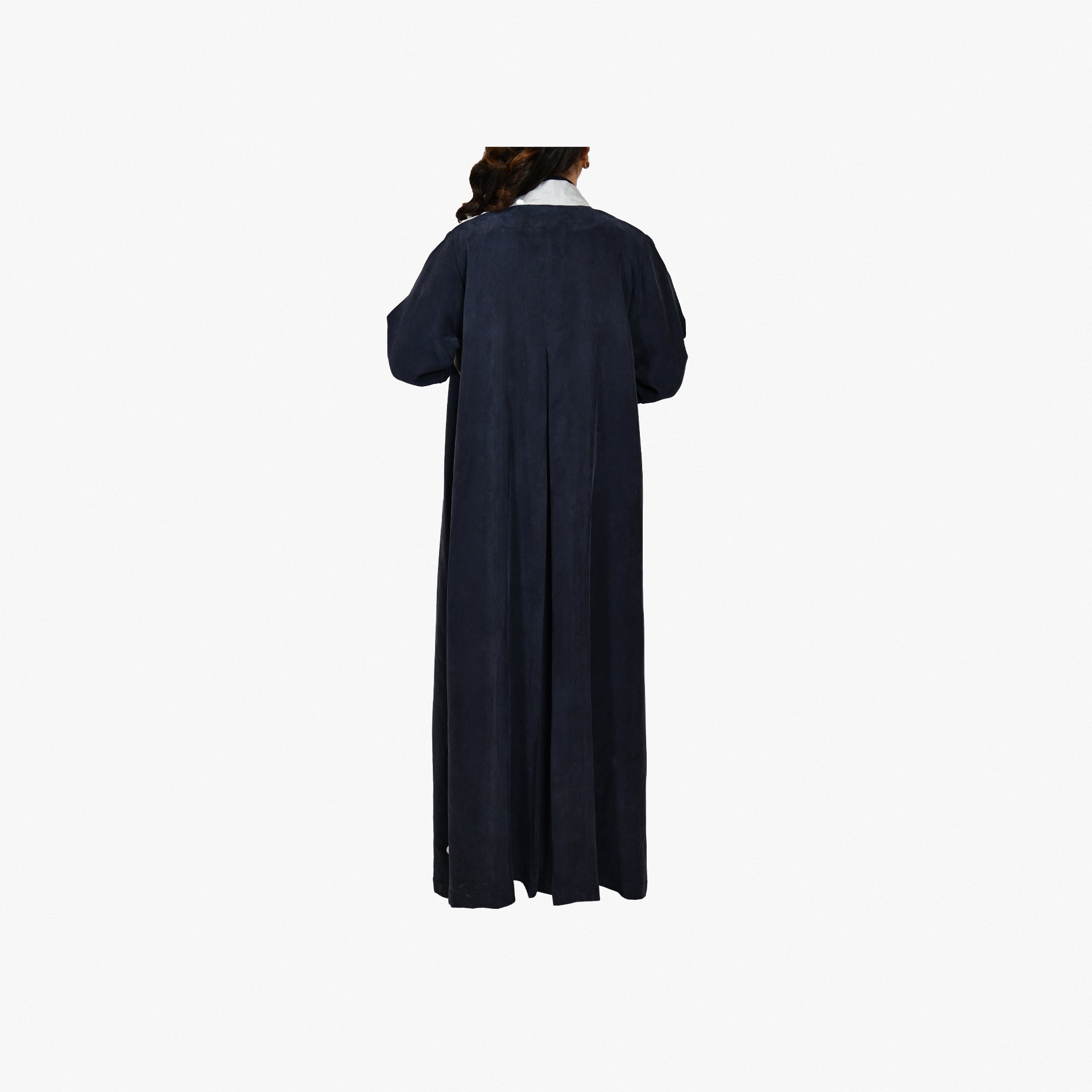 Navy Washed Silk Abaya From Darzah - WECRE8