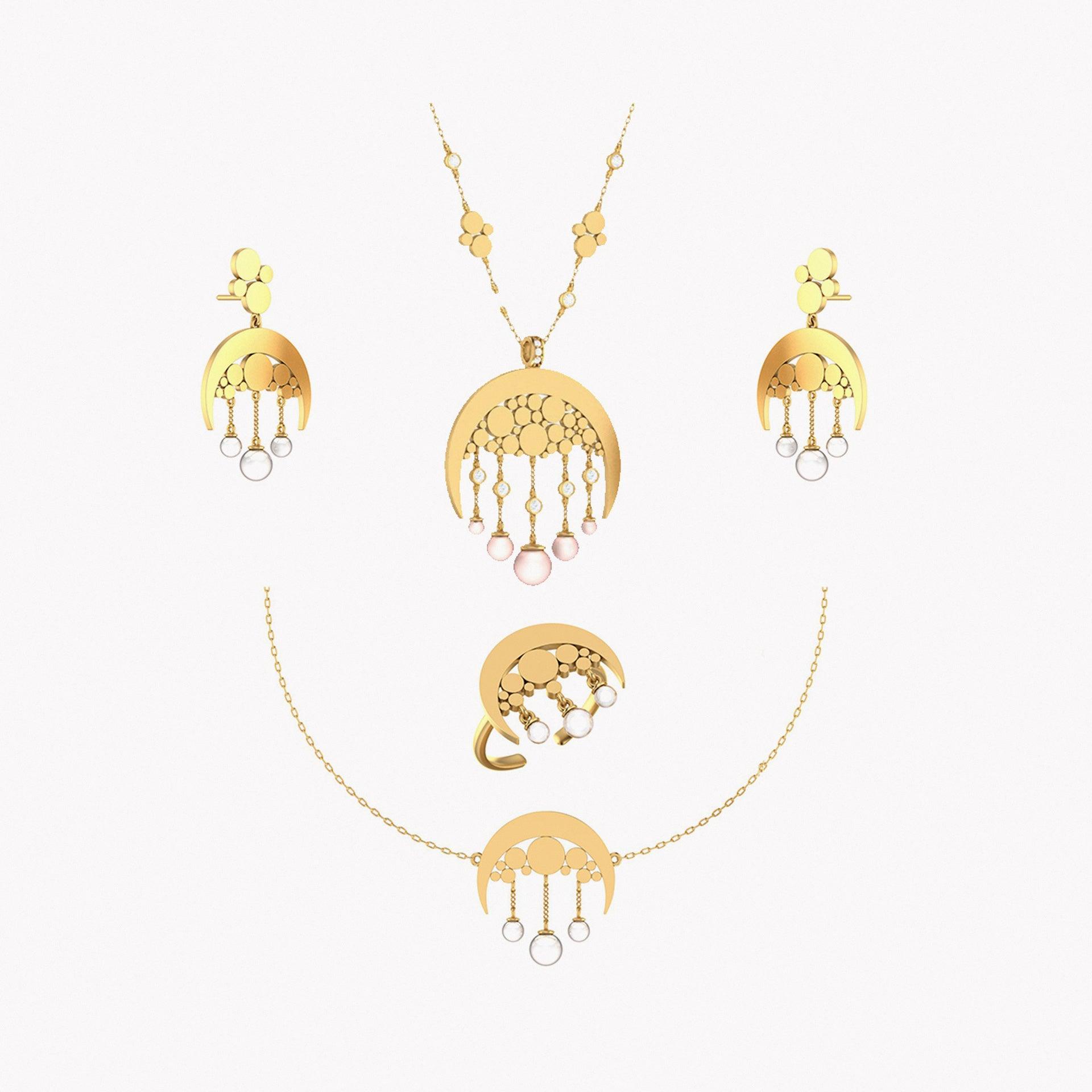 Noor Gold Long Necklace From Le-Soleil - WECRE8